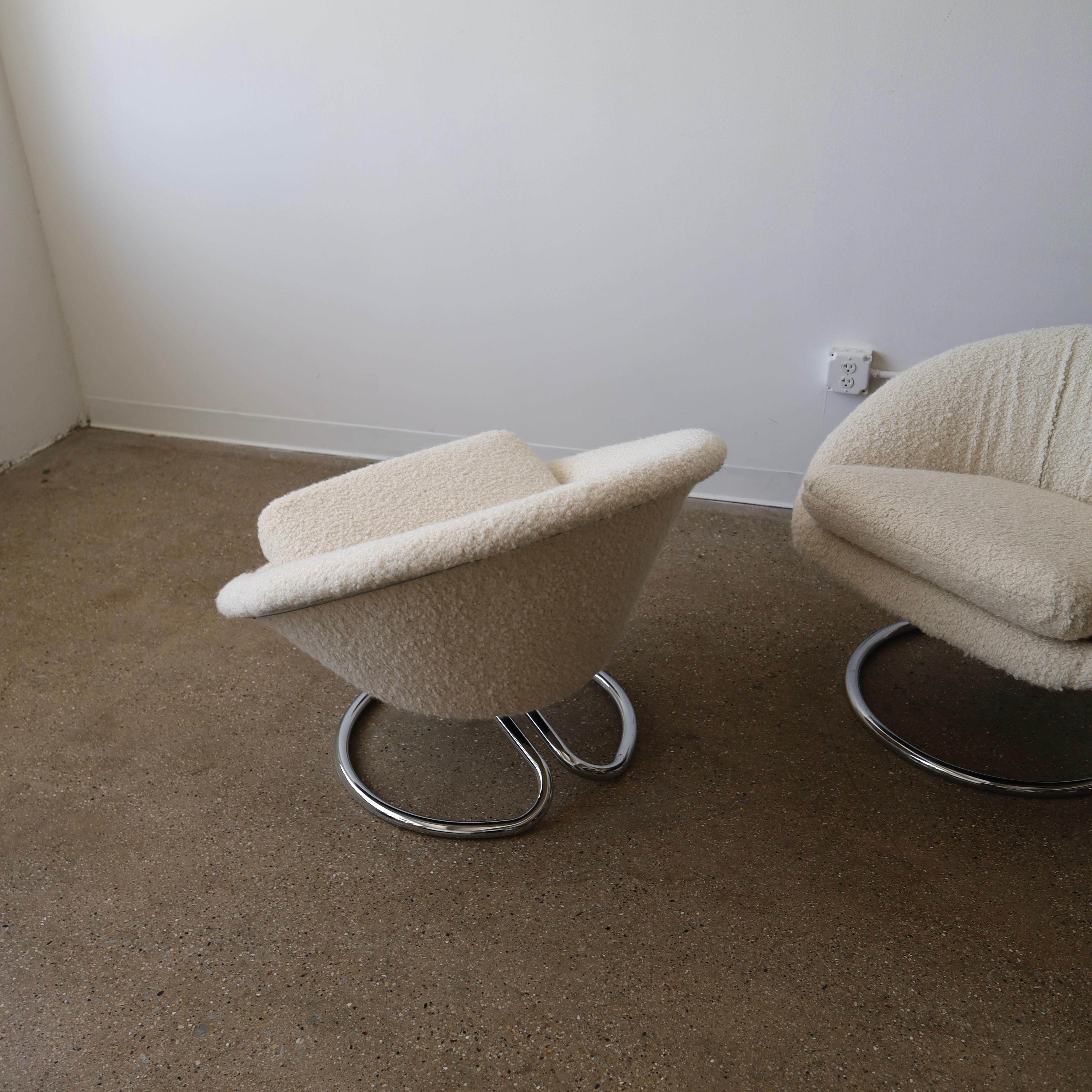 Italian Chrome Chairs by Renato Zevi, a pair For Sale