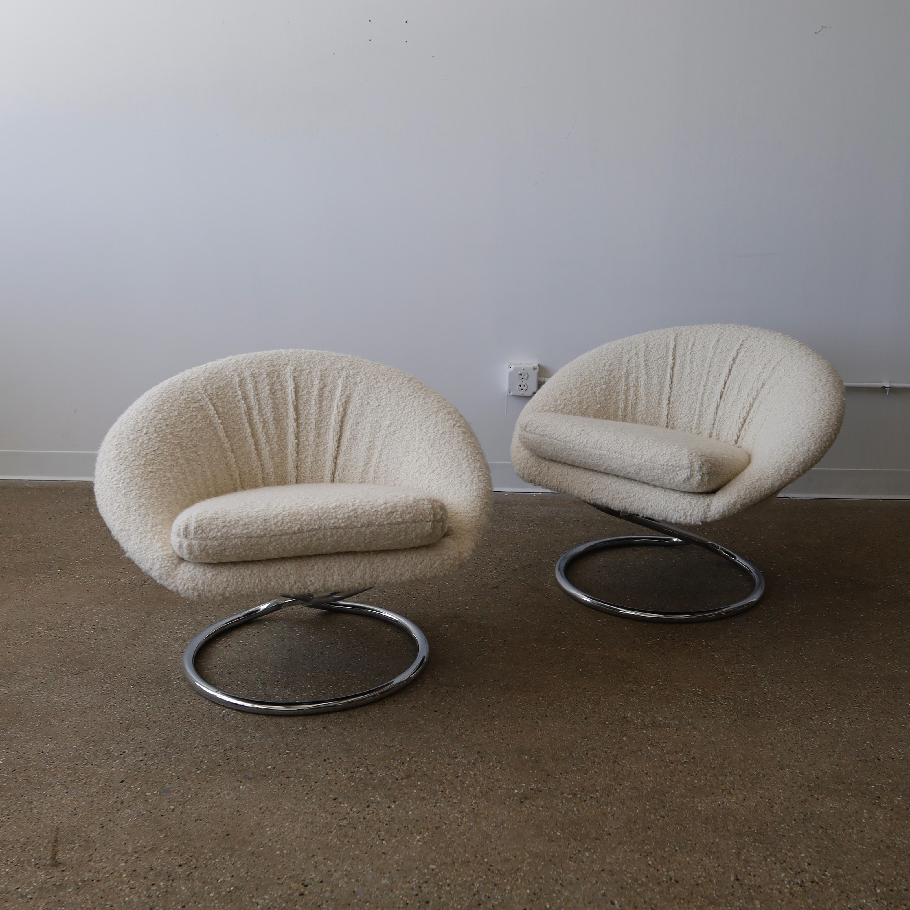 Chrome Chairs by Renato Zevi, a pair For Sale 1
