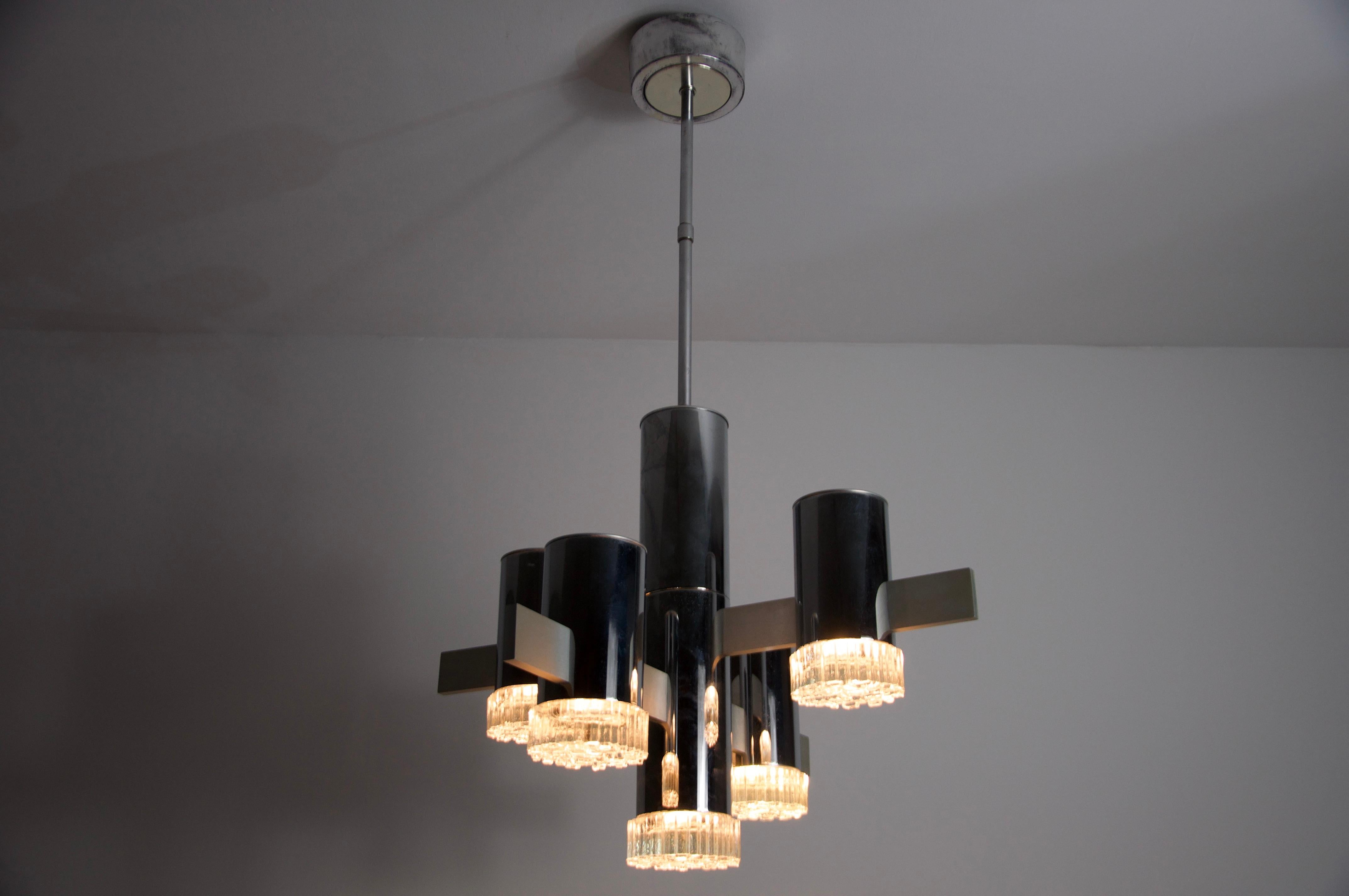 Lampadario cromato di Gaetano Sciolari, Italia, anni '60 in vendita 6