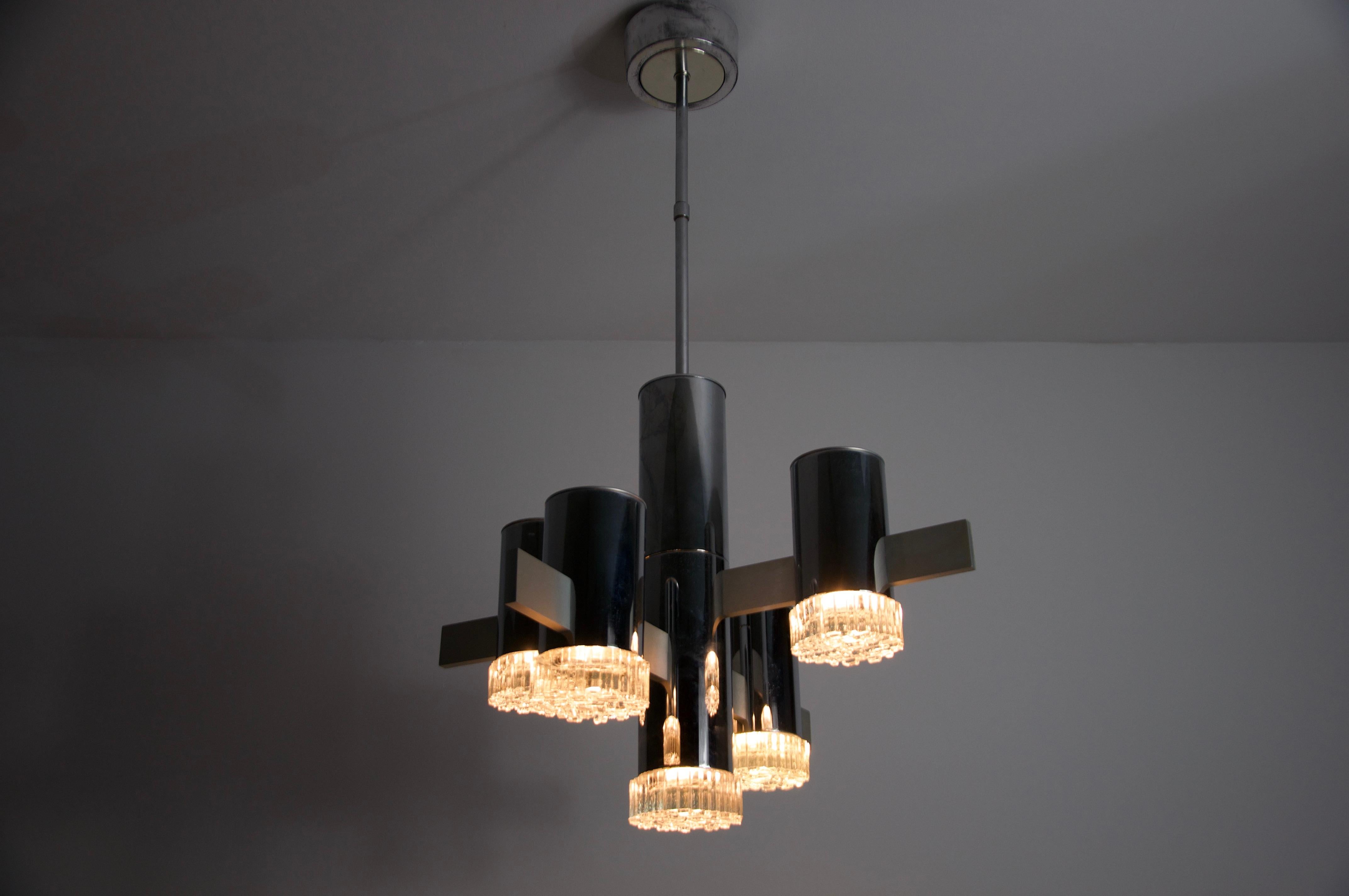 Lampadario cromato di Gaetano Sciolari, Italia, anni '60 in vendita 7