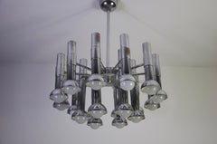 Chrome Chandelier by Gaetano Sciolari, Italy, 1960s