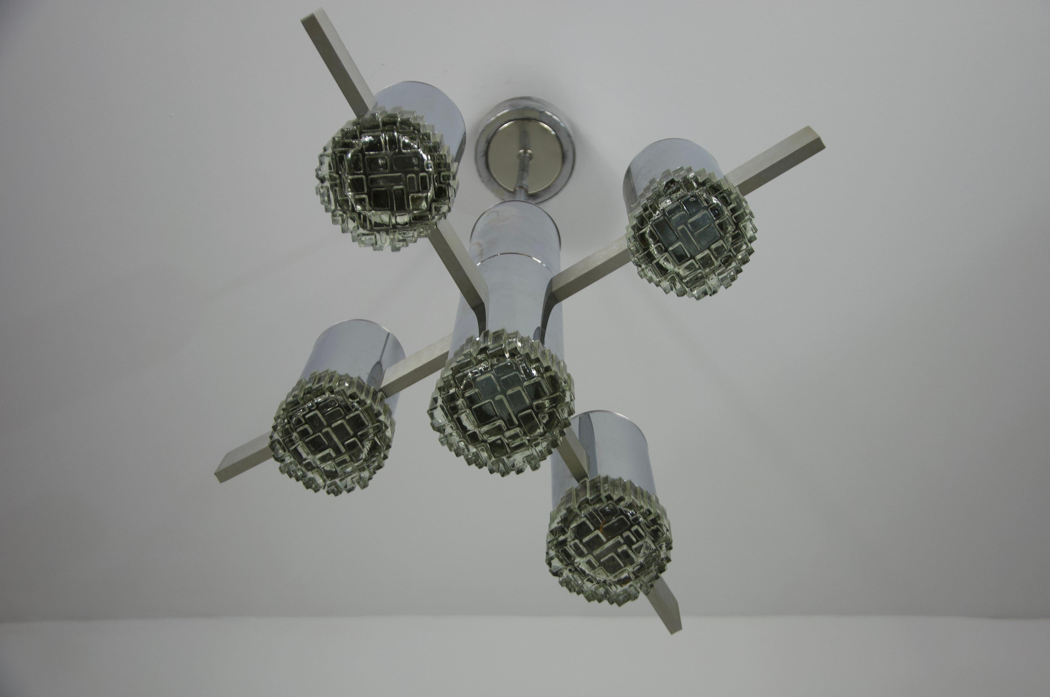Lampadario cromato di Gaetano Sciolari, Italia, anni '60 in vendita 2