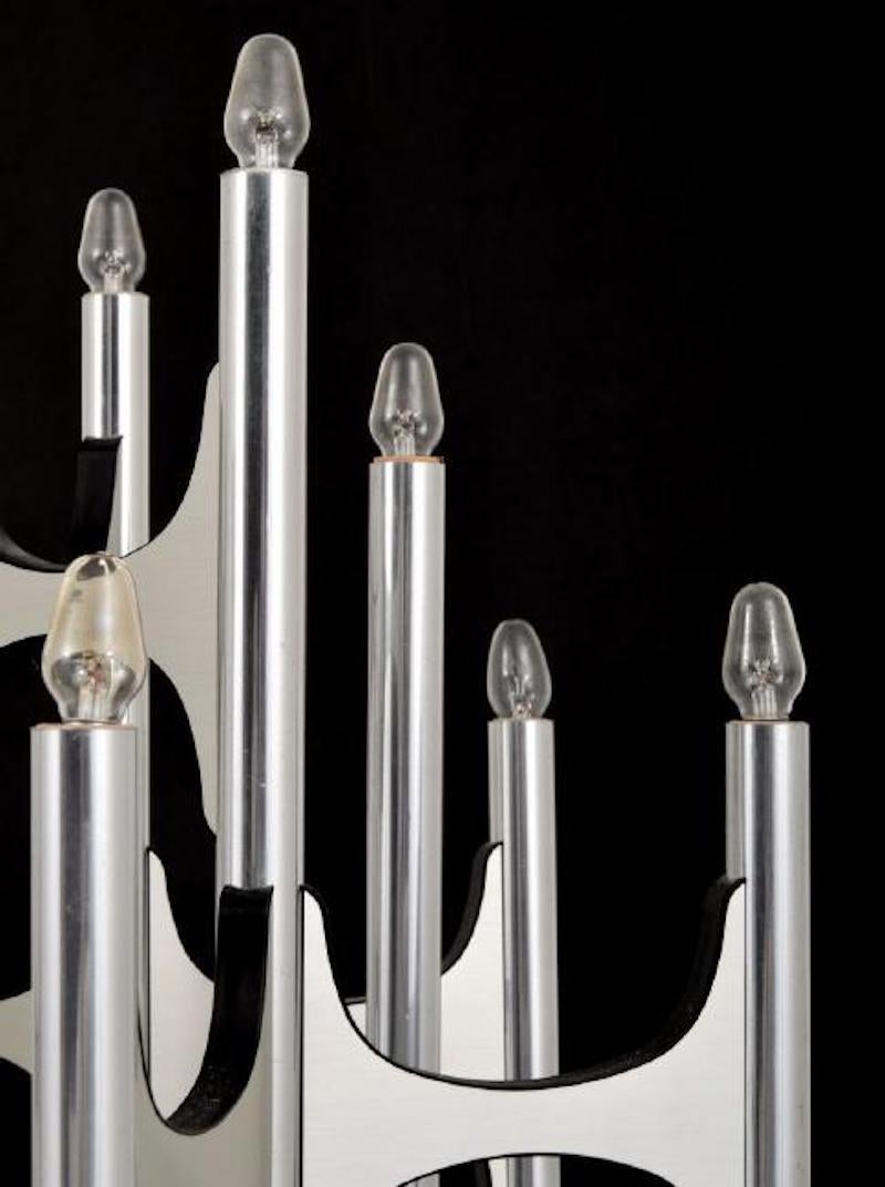 Late 20th Century Chrome Chandelier by Gaetano Sciolari, Italy, 1970