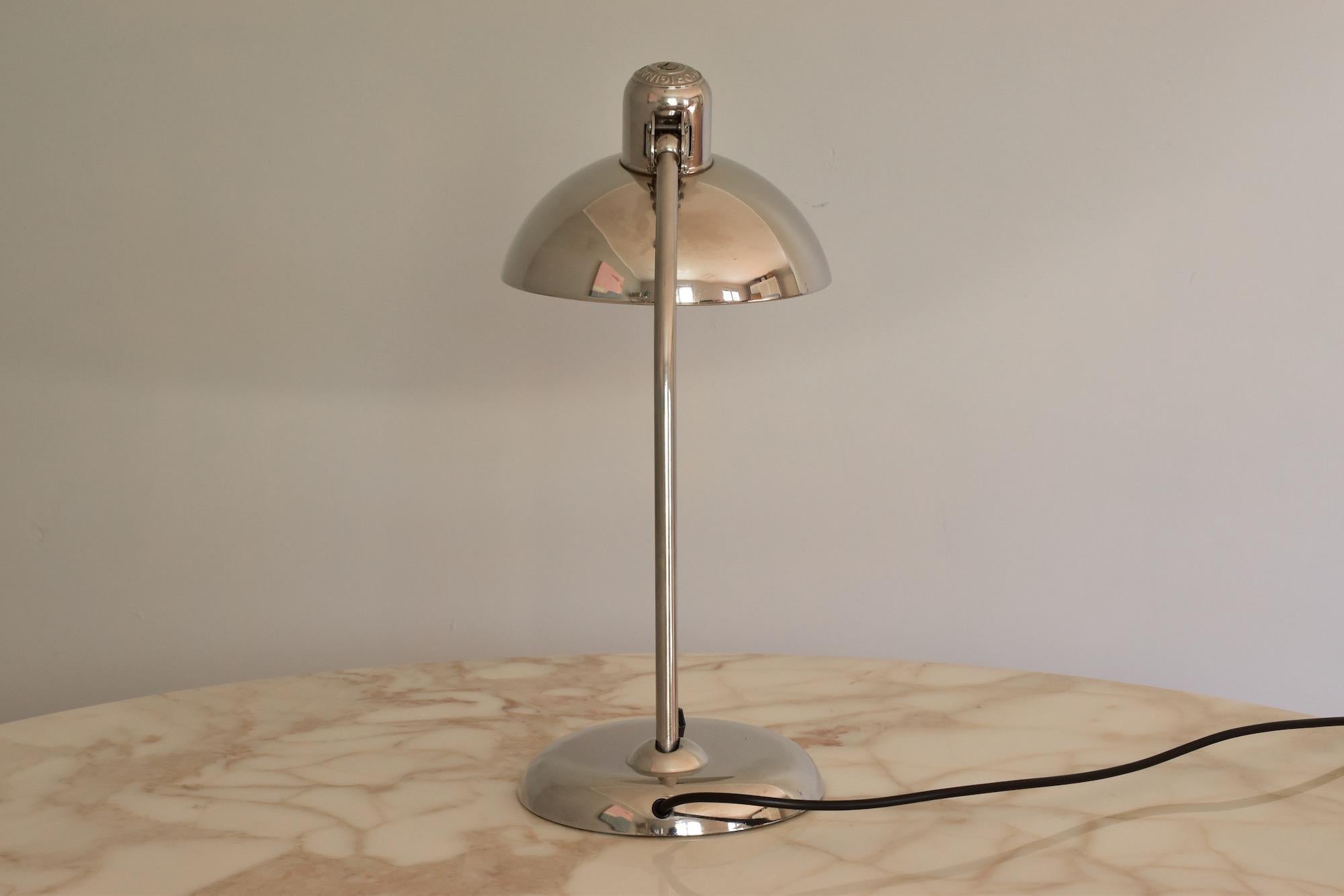 Chrome Christian Dell Table Lamp 6556 by Kaiser Idell Bauhaus, Germany In Good Condition In Krefeld, DE