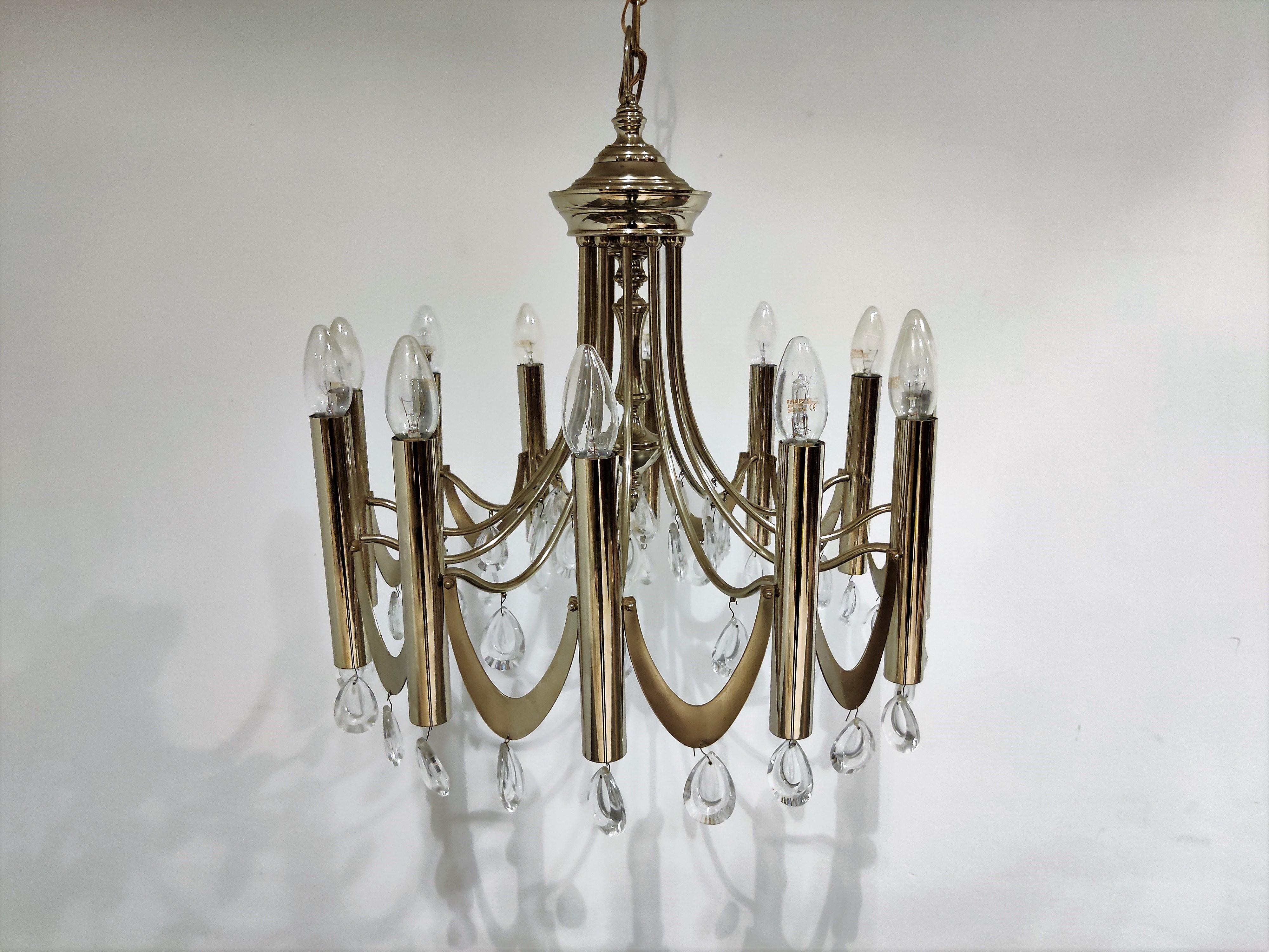 Italiano Lampadario Cromo Classico Sciolari, anni '60 in vendita