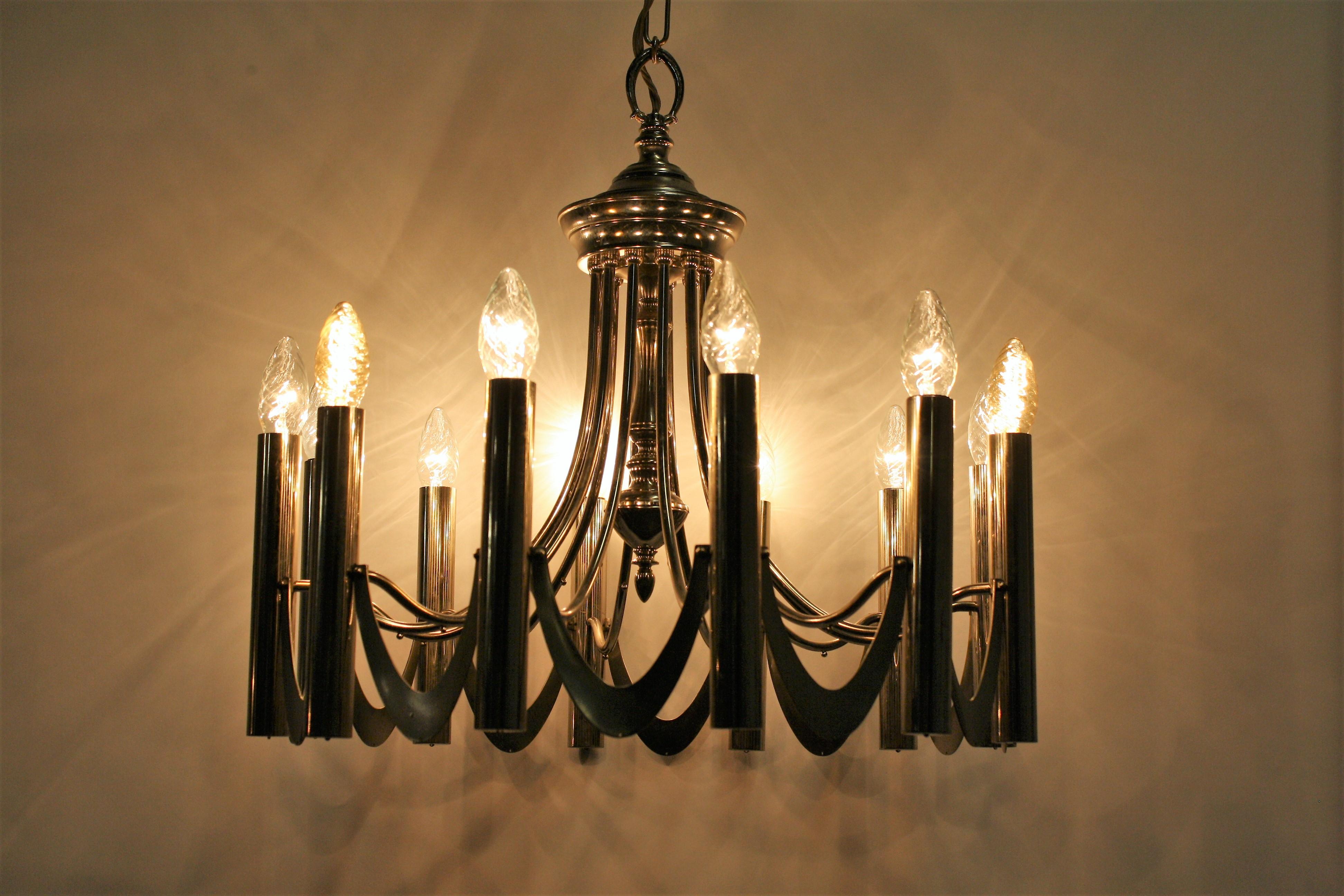 Lampadario Cromo Classico Sciolari, anni '60 in vendita 2