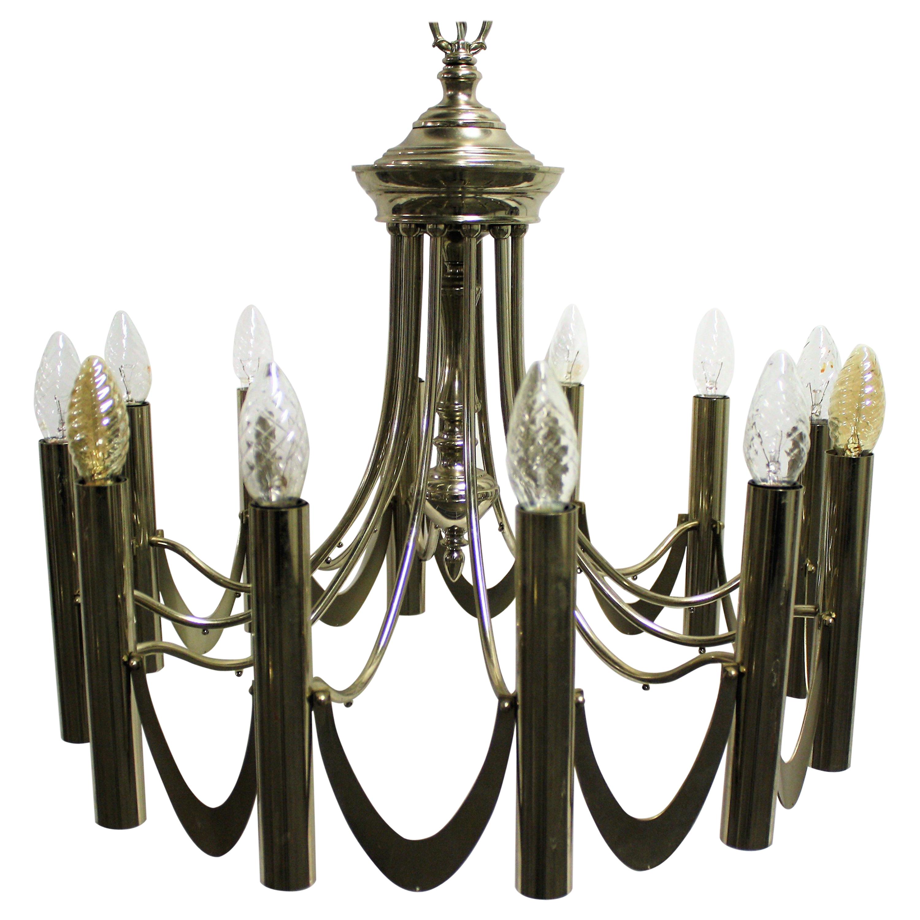 Chrome Classic Sciolari Chandelier, 1960s