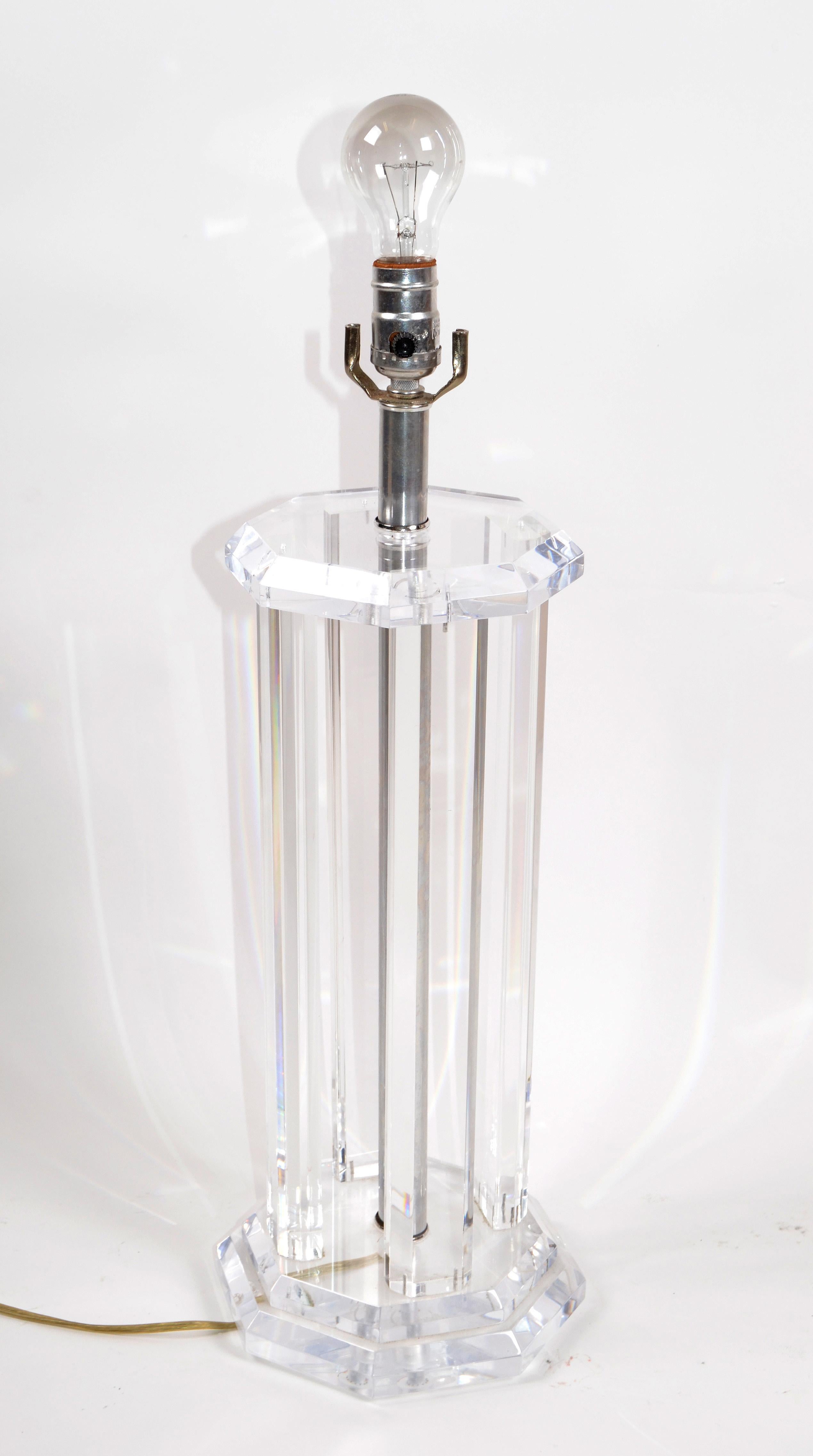 lucite table lamp