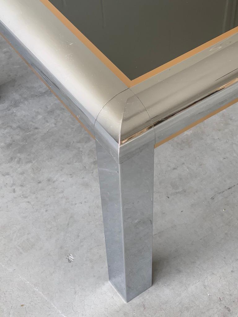 20th c. Chrome Modernist Square Cocktail Table For Sale 2