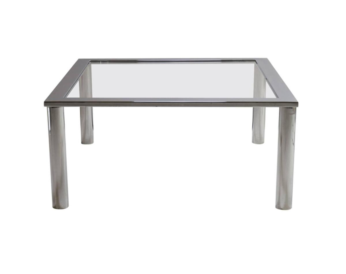 American Chrome Cocktail Table in the Style of Pace
