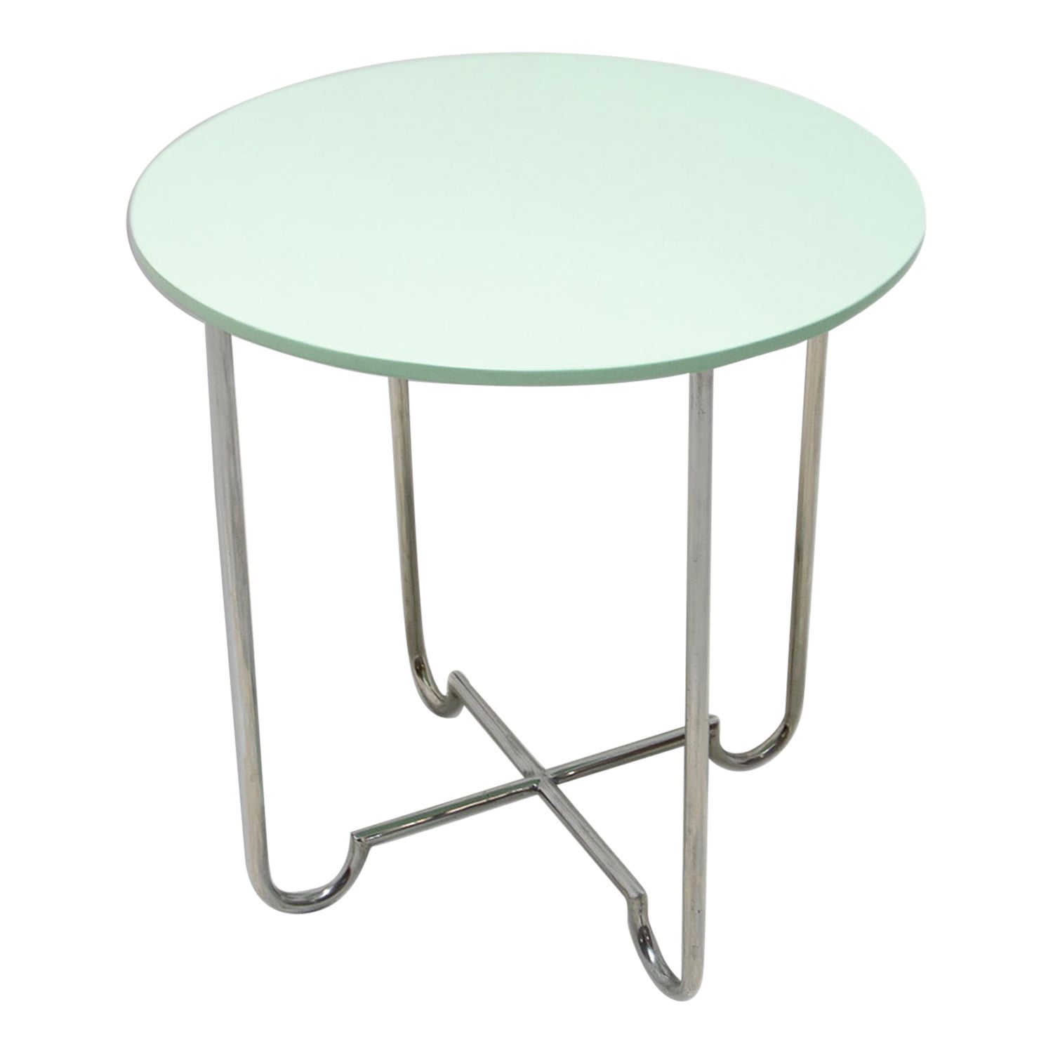 Mesa de centro cromada de Hynek Gottwald, años 30, Bohemia