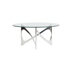 Table basse chromée de Knut Hesterberg pour Ronald Schmitt, Allemagne, années 1960.