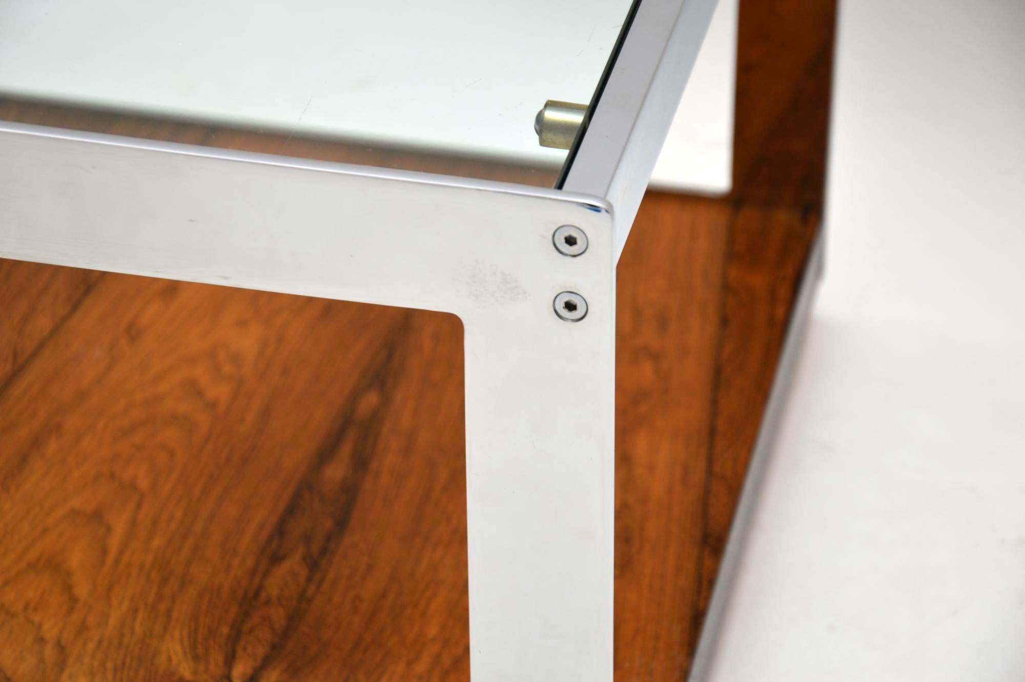 Glass Chrome Coffee Table by Merrow Associates