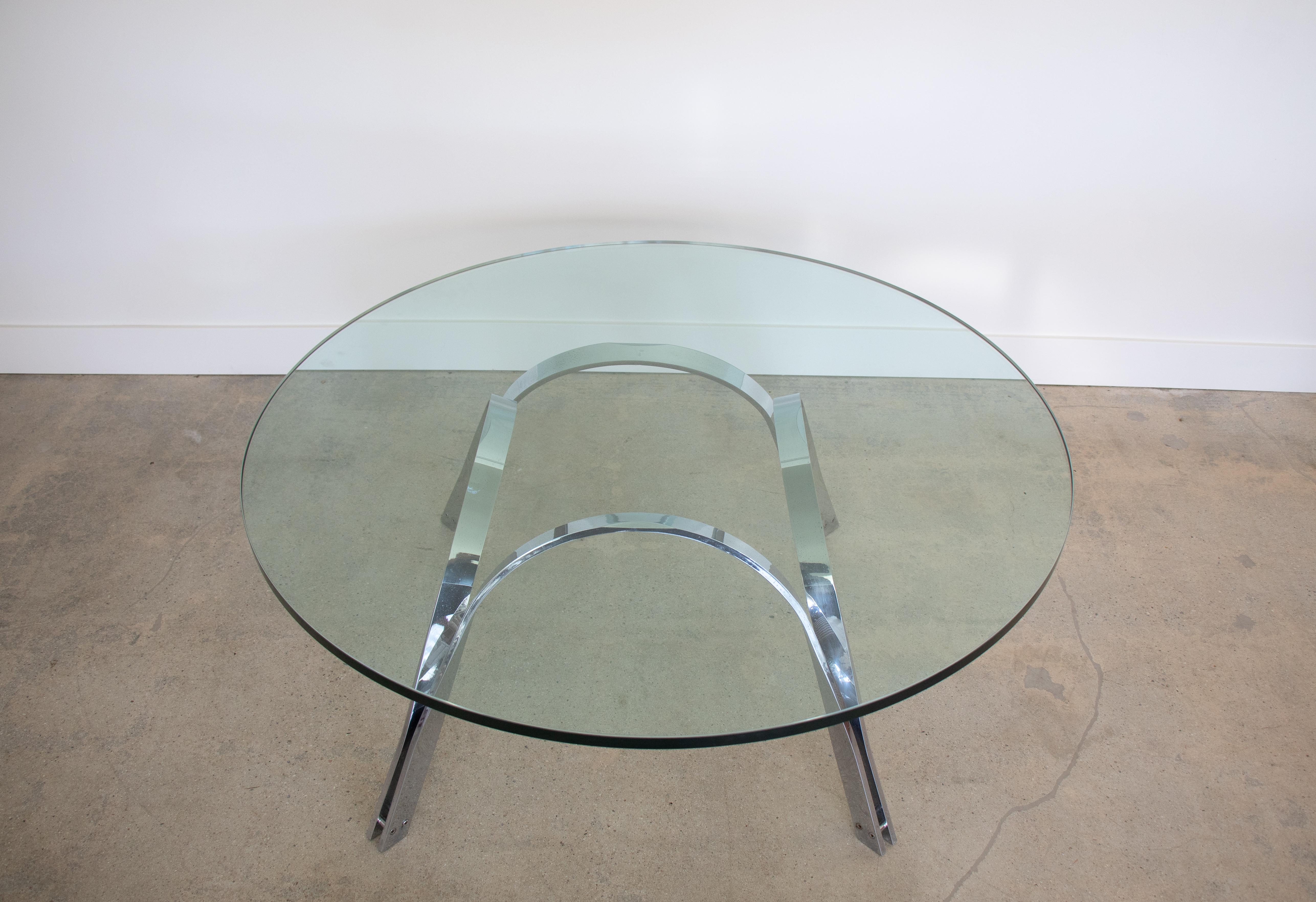 American Chrome Coffee Table by Roger Sprunger for Dunbar For Sale