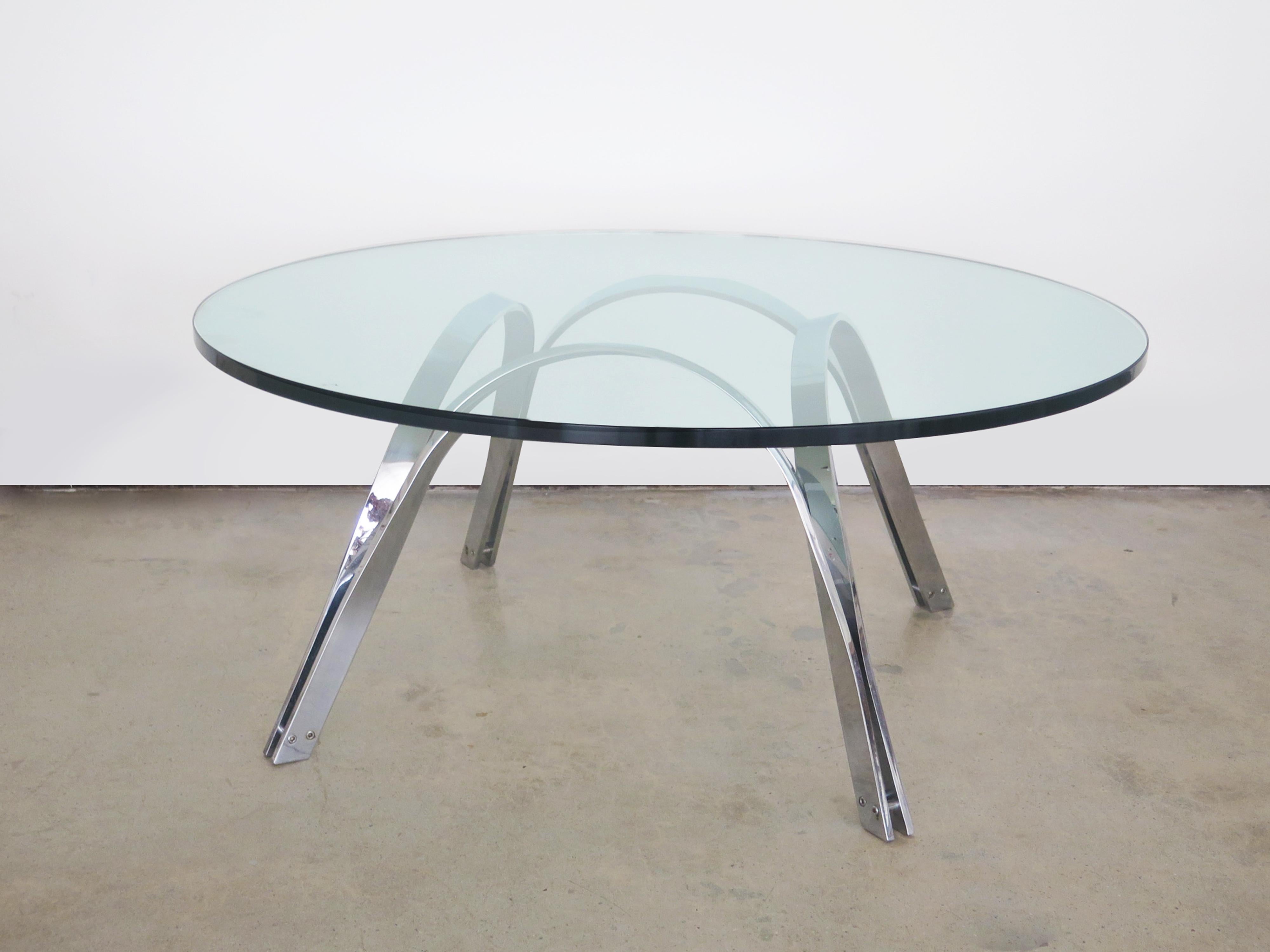 Fin du 20e siècle Table basse chromée de Roger Sprunger pour Dunbar en vente