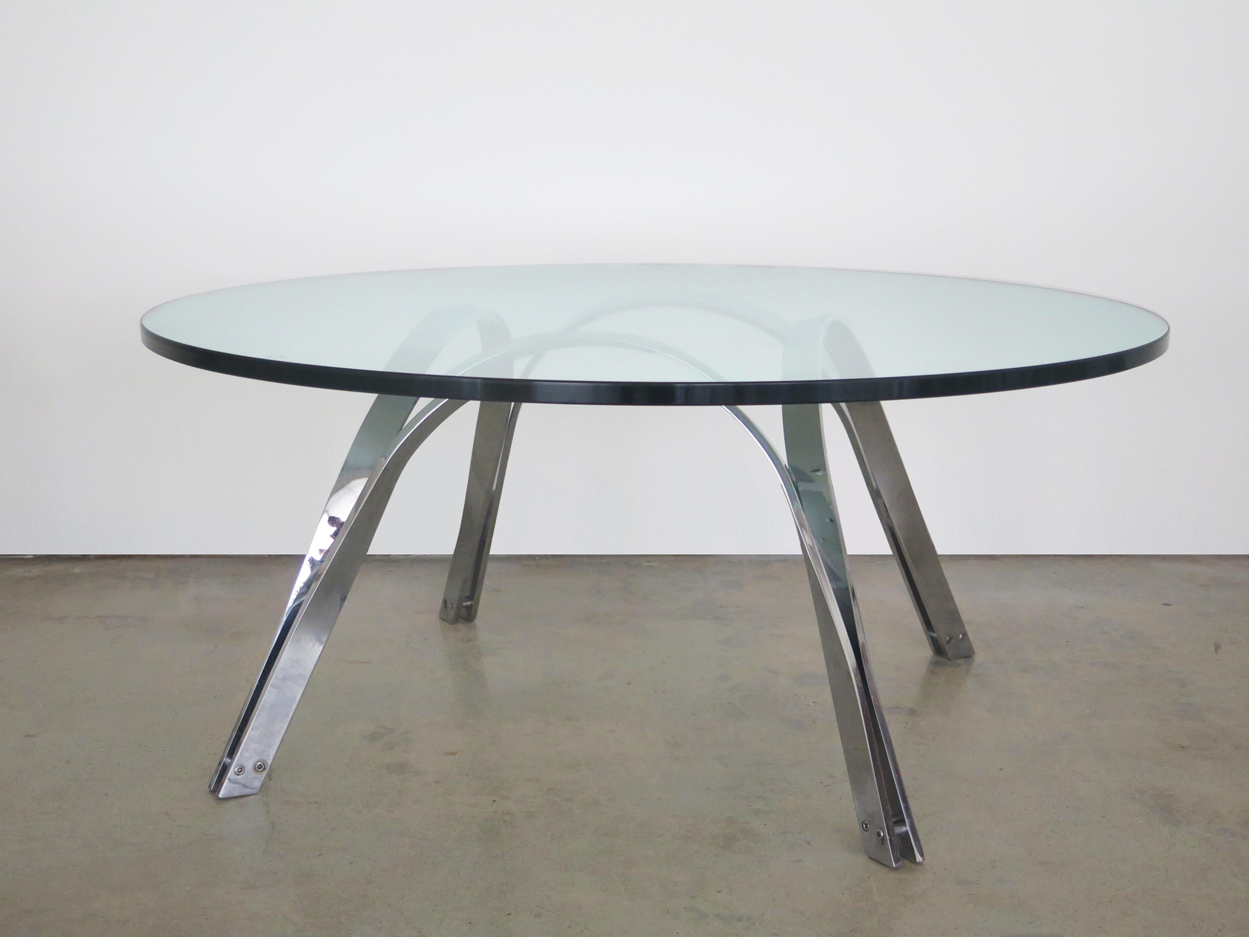 Verre Table basse chromée de Roger Sprunger pour Dunbar en vente