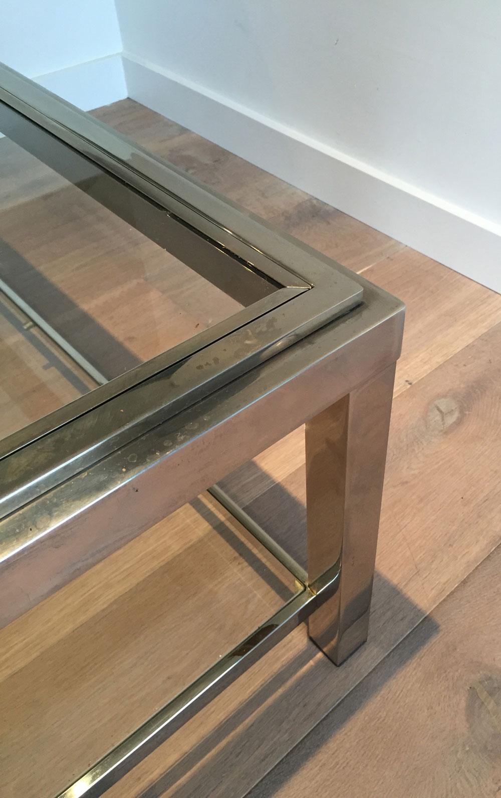 Late 20th Century Chrome coffee table For Sale