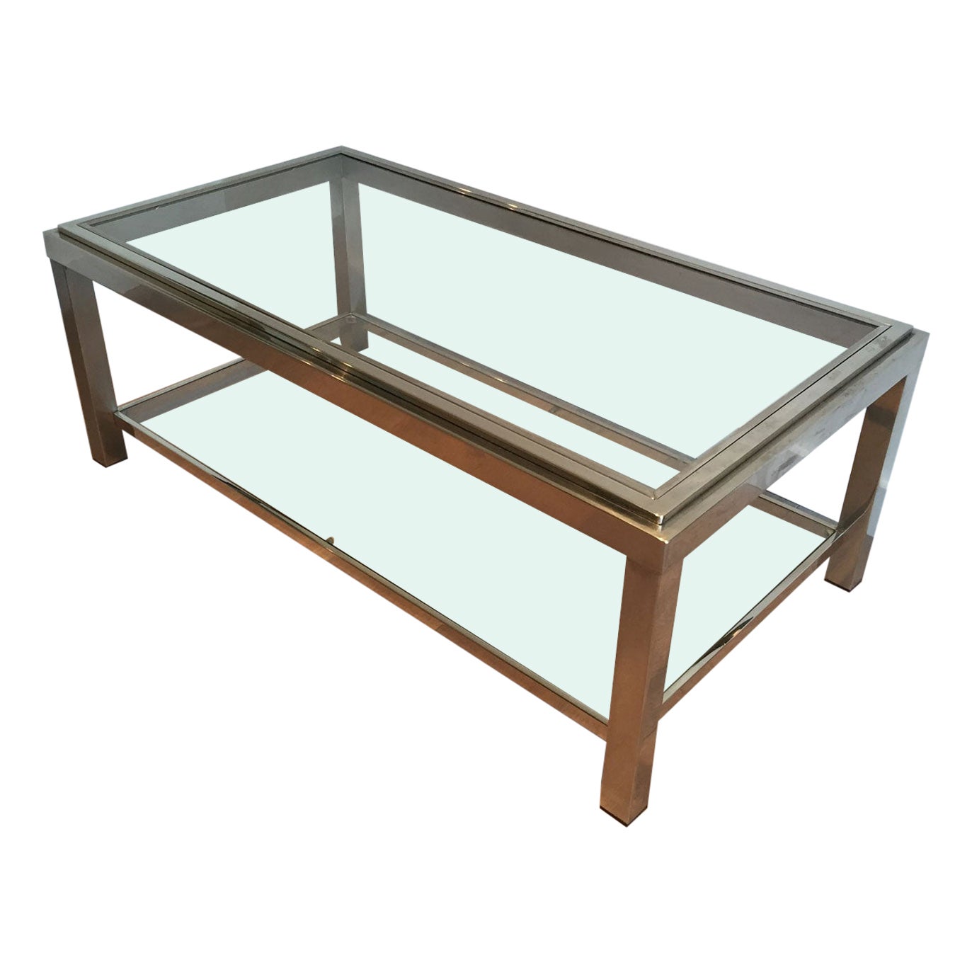 Chrome coffee table For Sale