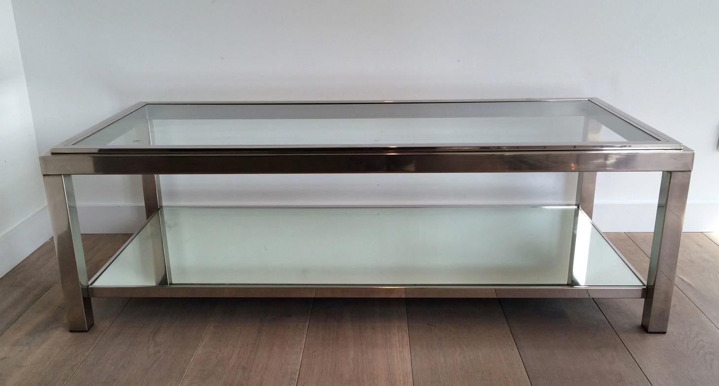 Table basse chromée, œuvre française, vers 1970 en vente 2