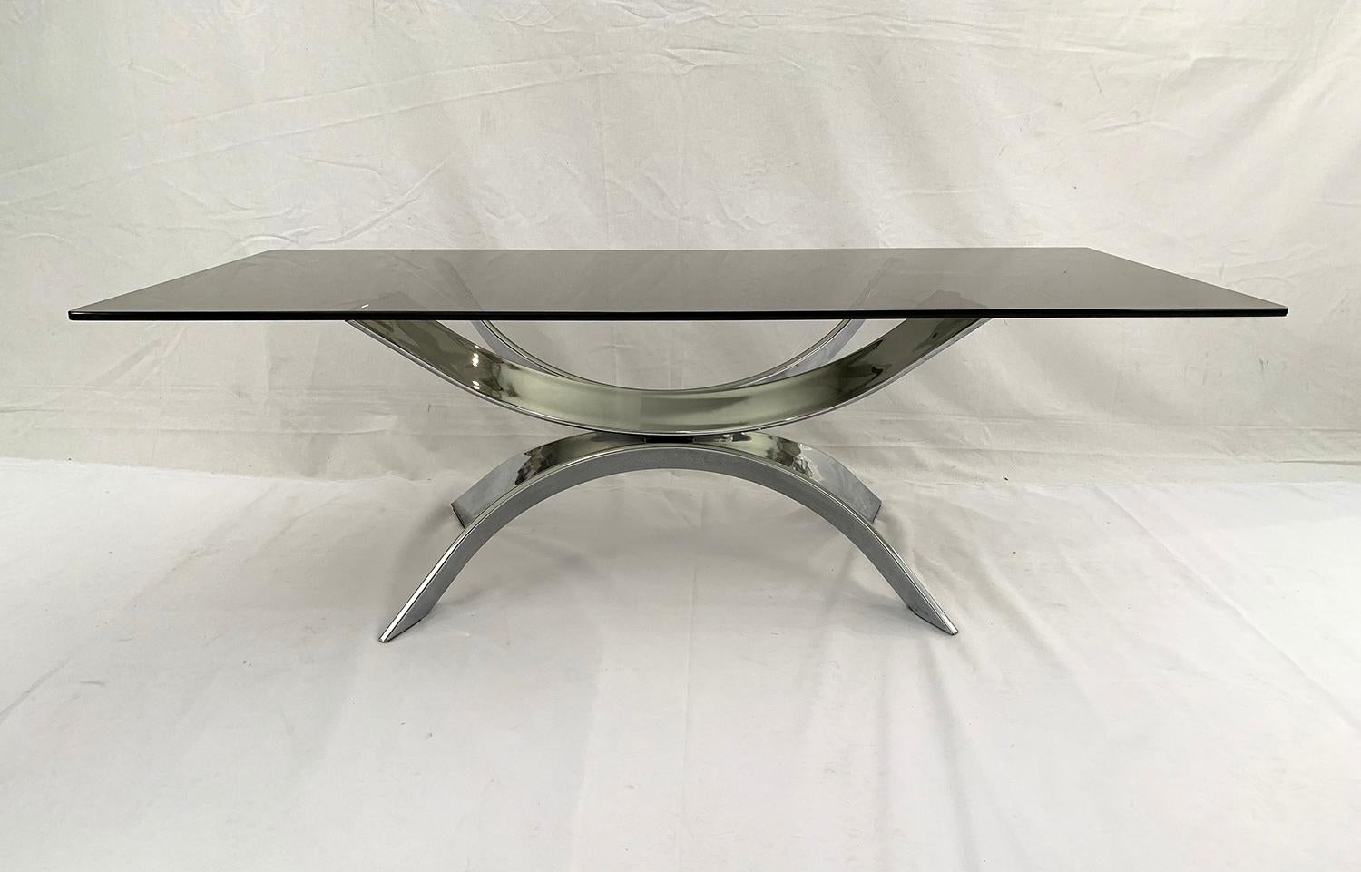 Mid-Century Modern Chrome Coffee Table in the Taste of Maria Pergay For Sale