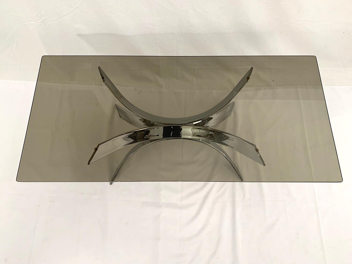 European Chrome Coffee Table in the Taste of Maria Pergay For Sale