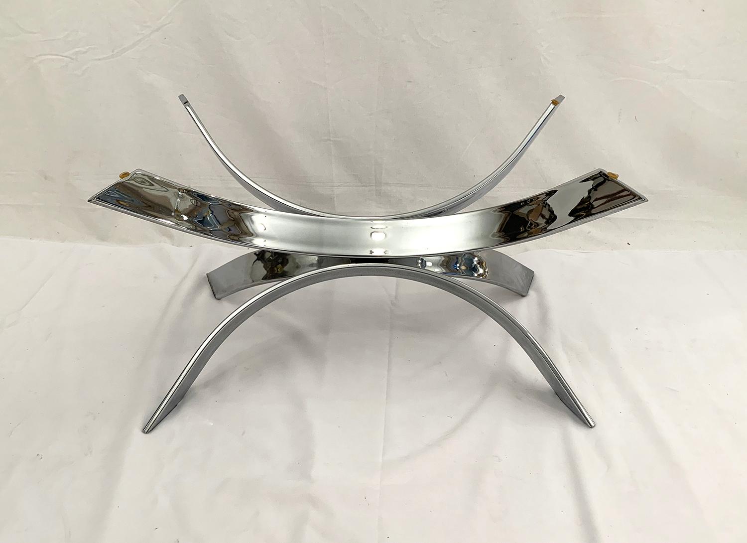 Chrome Coffee Table in the Taste of Maria Pergay In Good Condition For Sale In Brussels, Brussels