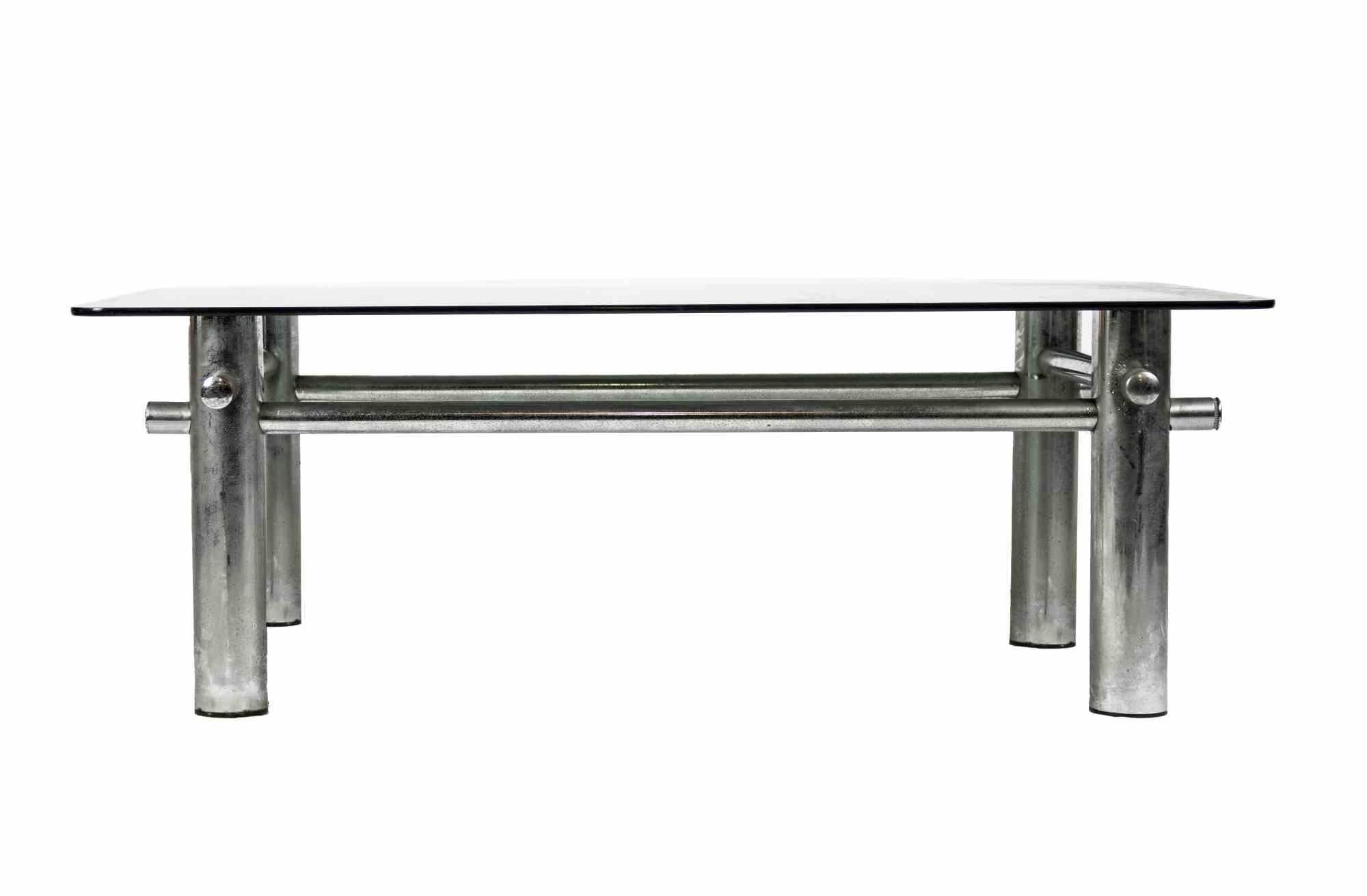 Italian Chrome Coffee Table, Italy Mid-20th Century For Sale