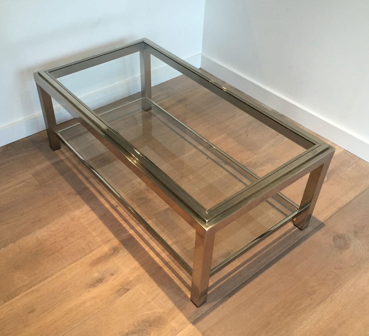 Table basse chromée de très belle qualité, vers 1970 en vente 6
