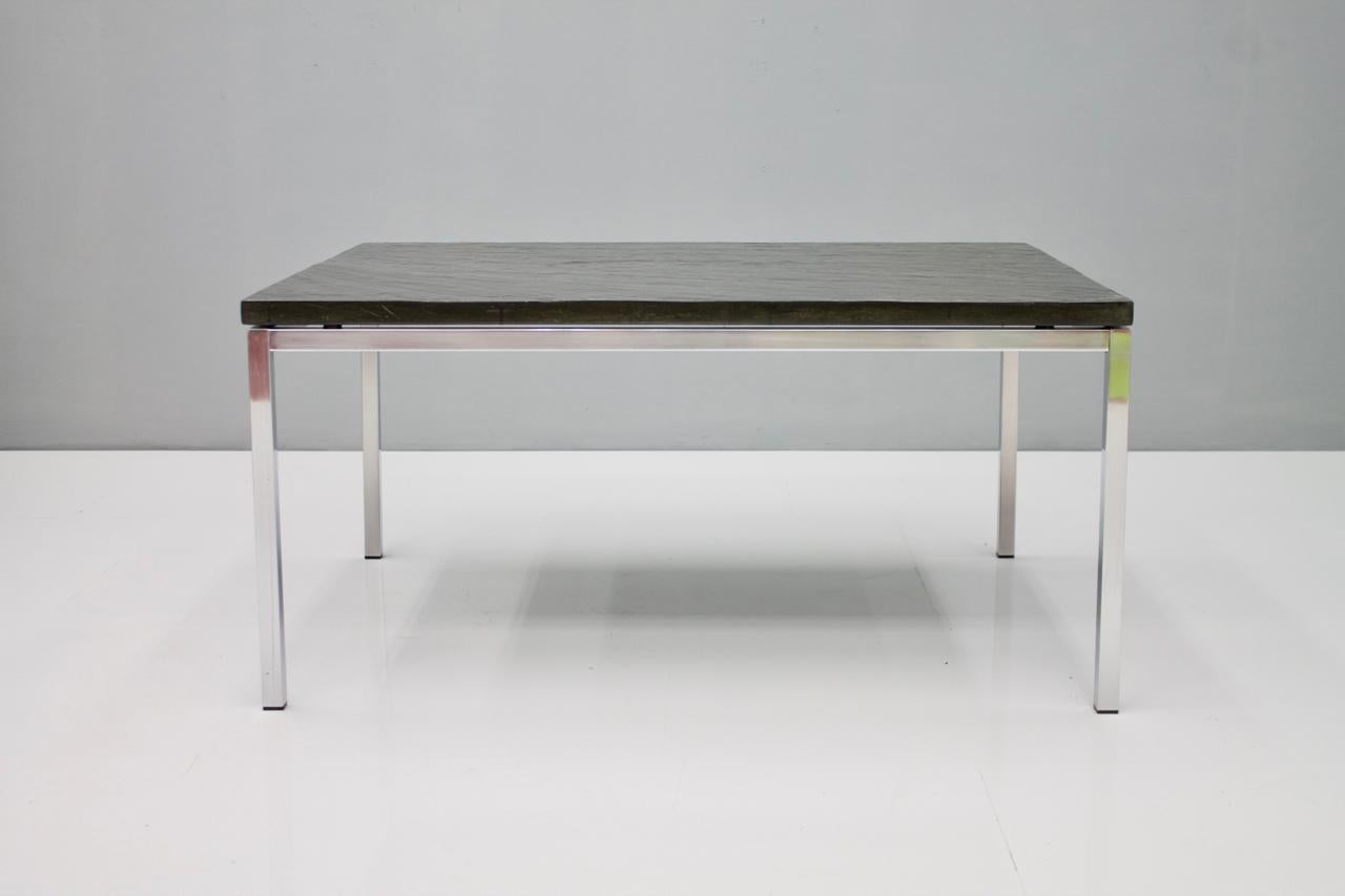 Chrome Coffee Table with a Slate Top, 1960s For Sale 3