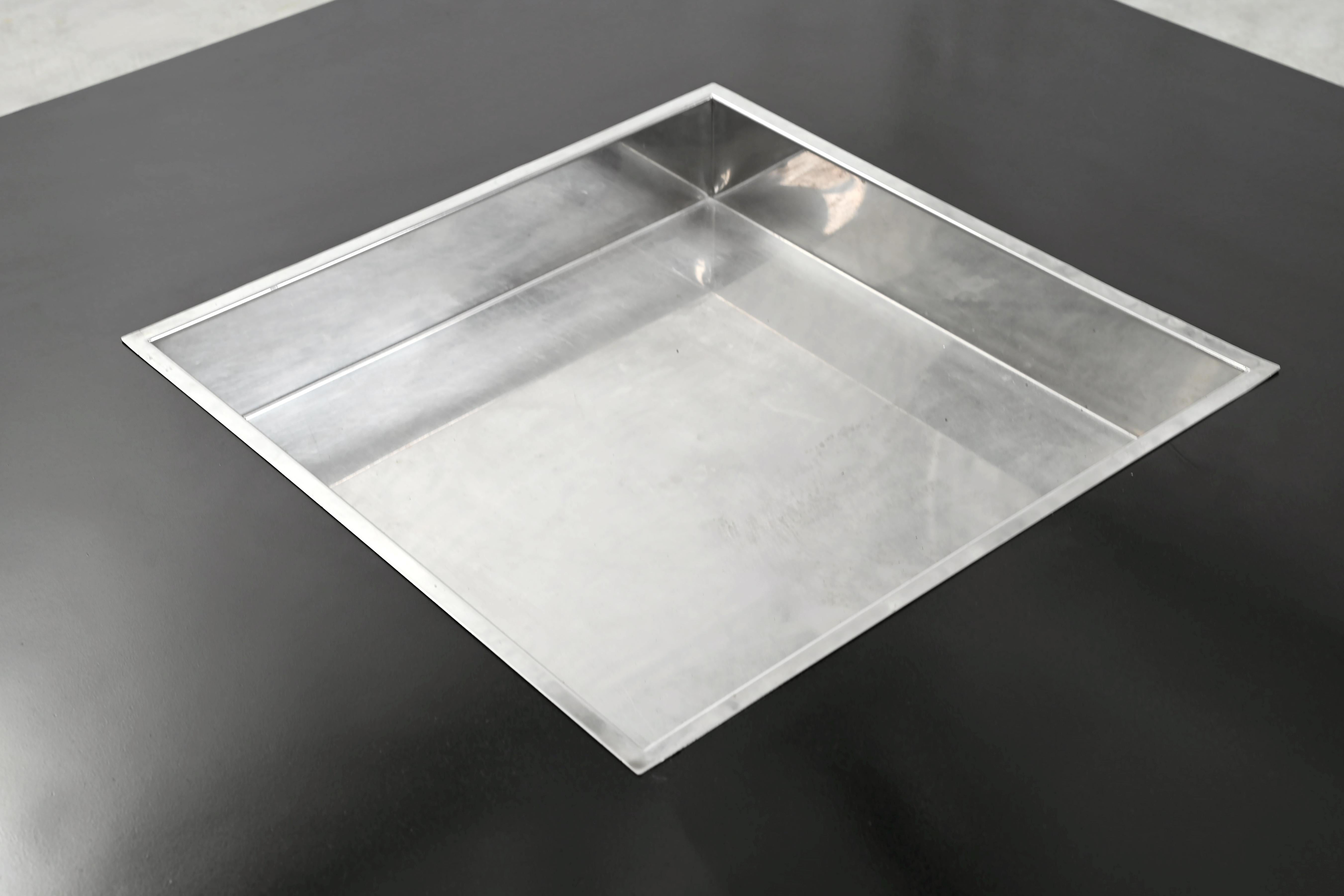 Table basse en chrome avec bar intégré dans le style de Willy Rizzo, années 1970 en vente 2