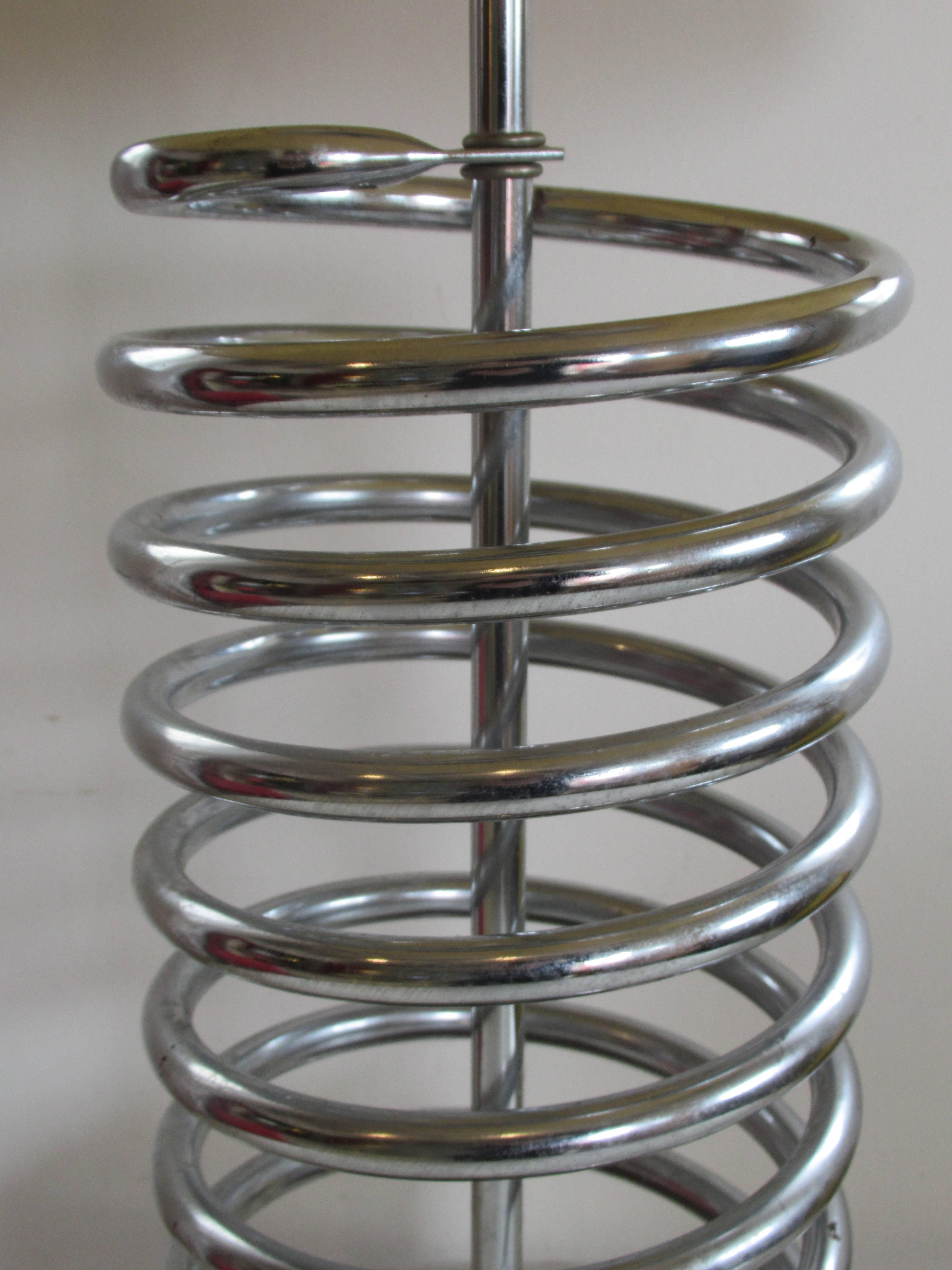 American Chrome Coil Sculpture Table Lamp by Laurel