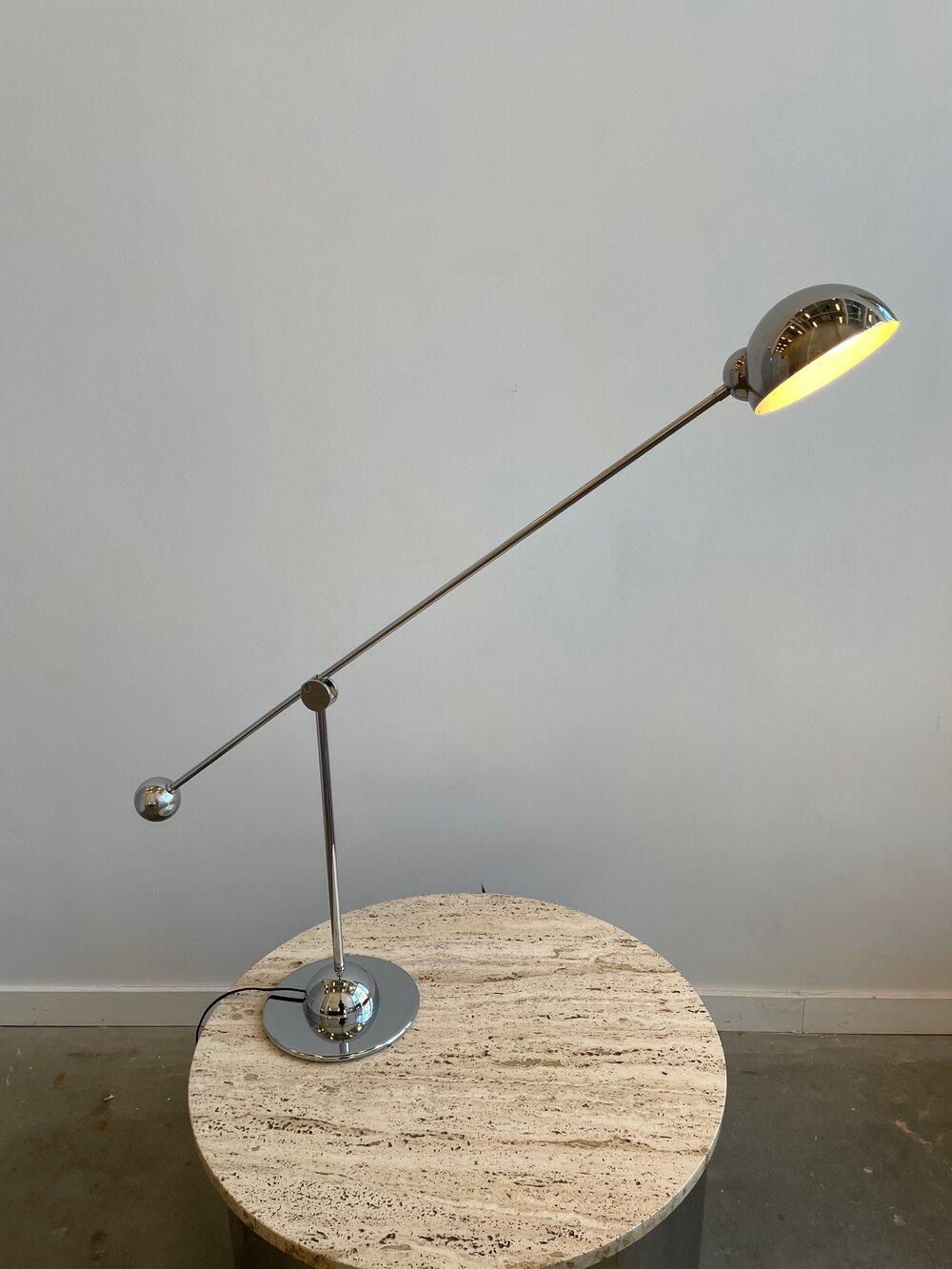 Mid-Century Modern Chrome Counterweight Desk Lamp by Optelma, Switzerland