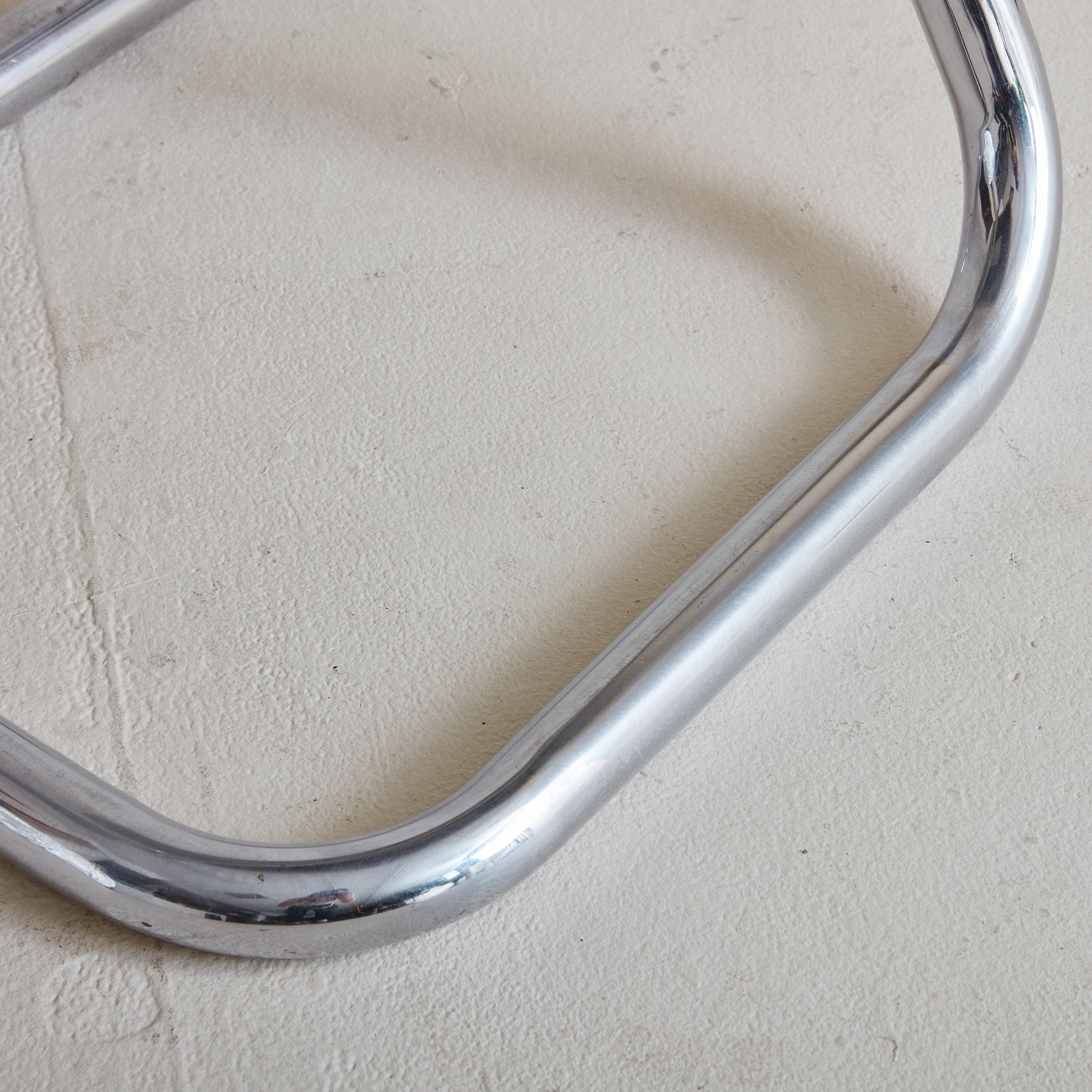 Late 20th Century Chrome + Cowhide Tube Chair, Italy 1970s For Sale
