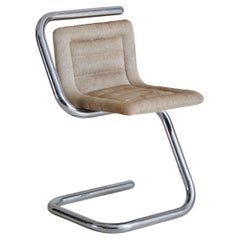 Chrome + Cowhide Tube Chair, Italy 1970s
