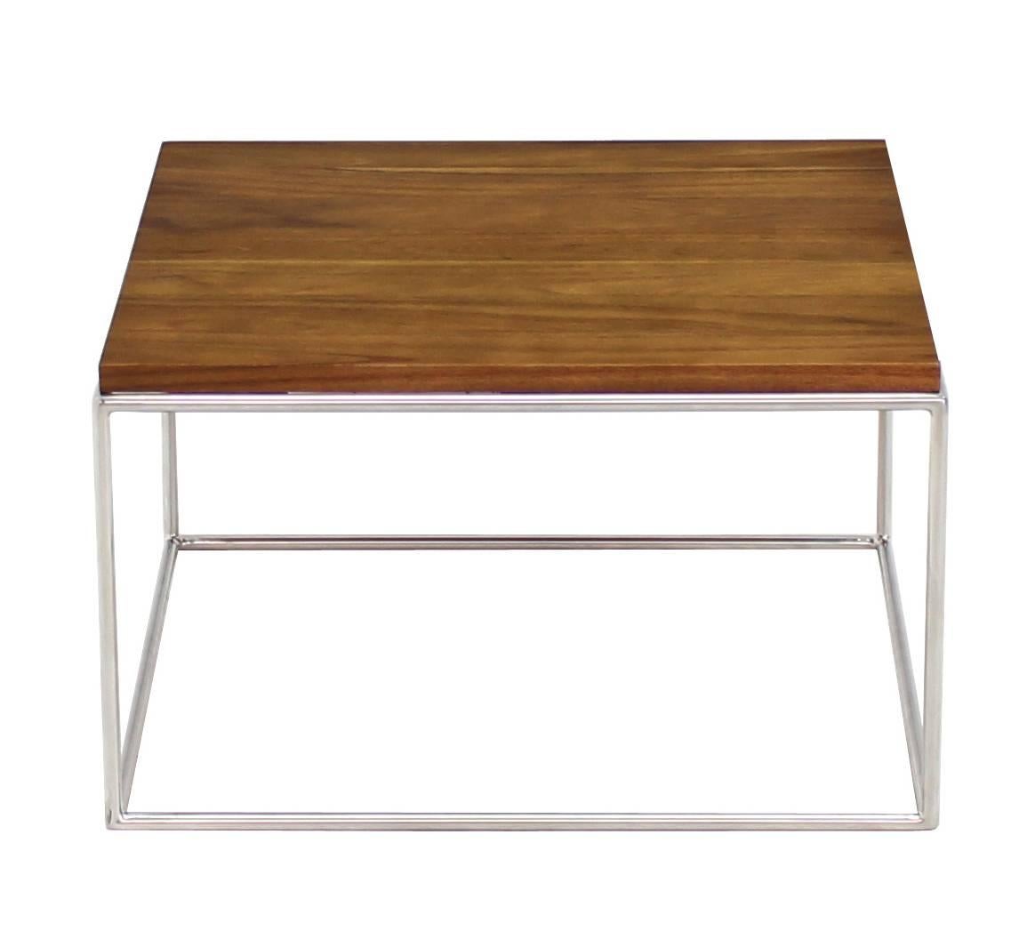 Solid Stainless Steel Chrome Cube Nesting End Side Step Occasional Tables Set For Sale 2