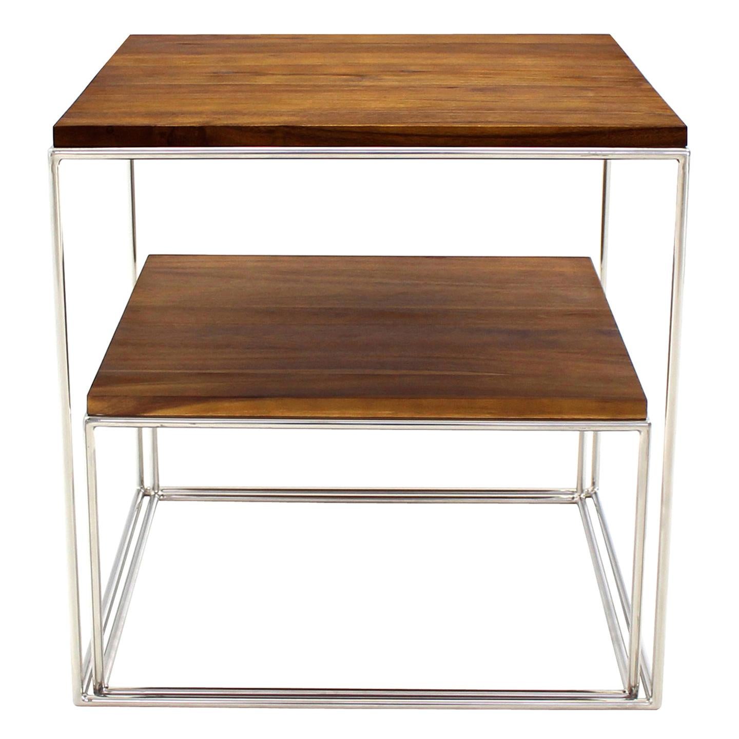 Chrome Cube Nesting End Side Table For Sale