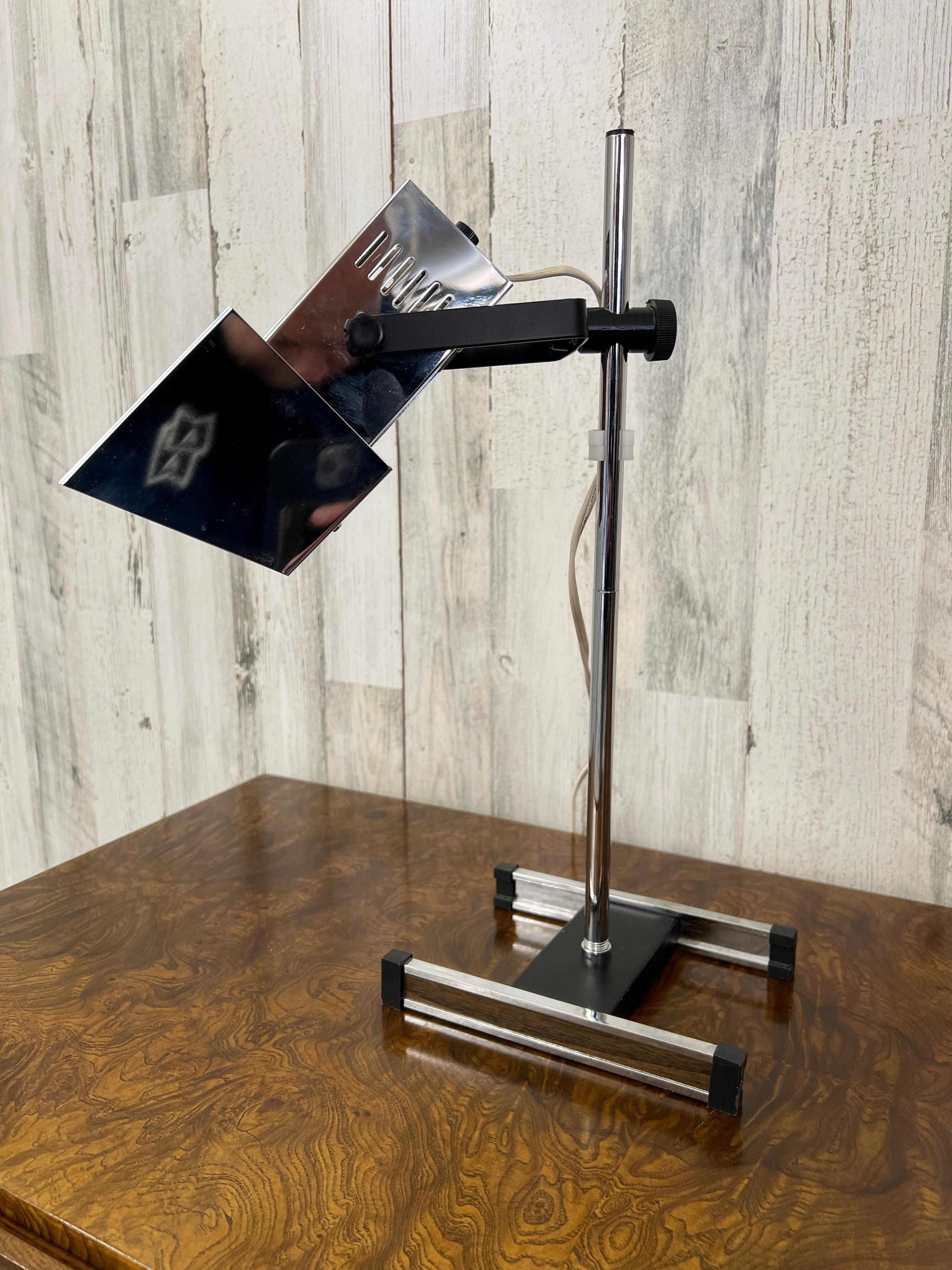 North American Chrome Cube Table Lamp by Robert Sonneman
