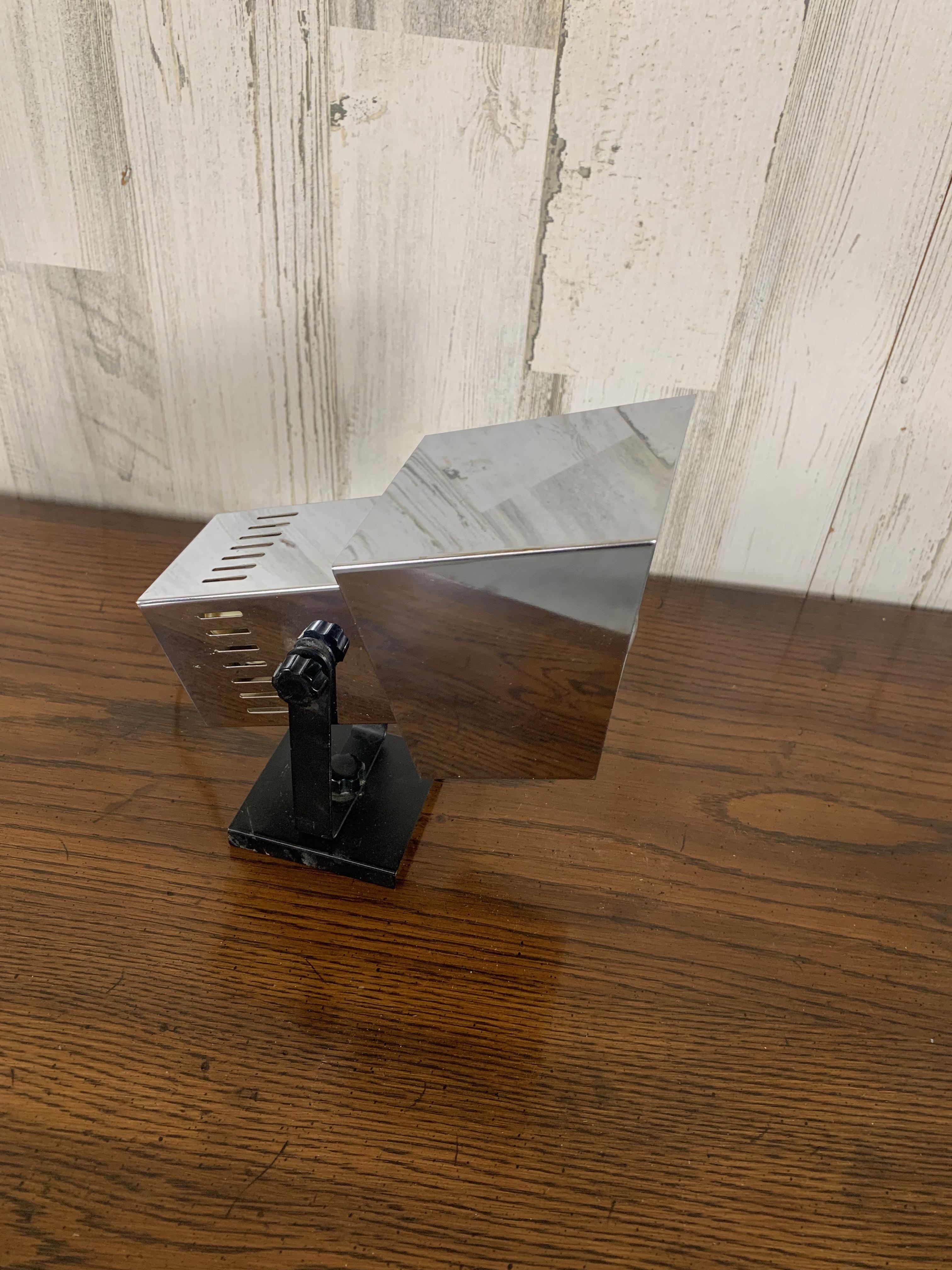Mid-Century Modern Chrome Cube Table Lamp / Sconce by Robert Sonneman For Sale