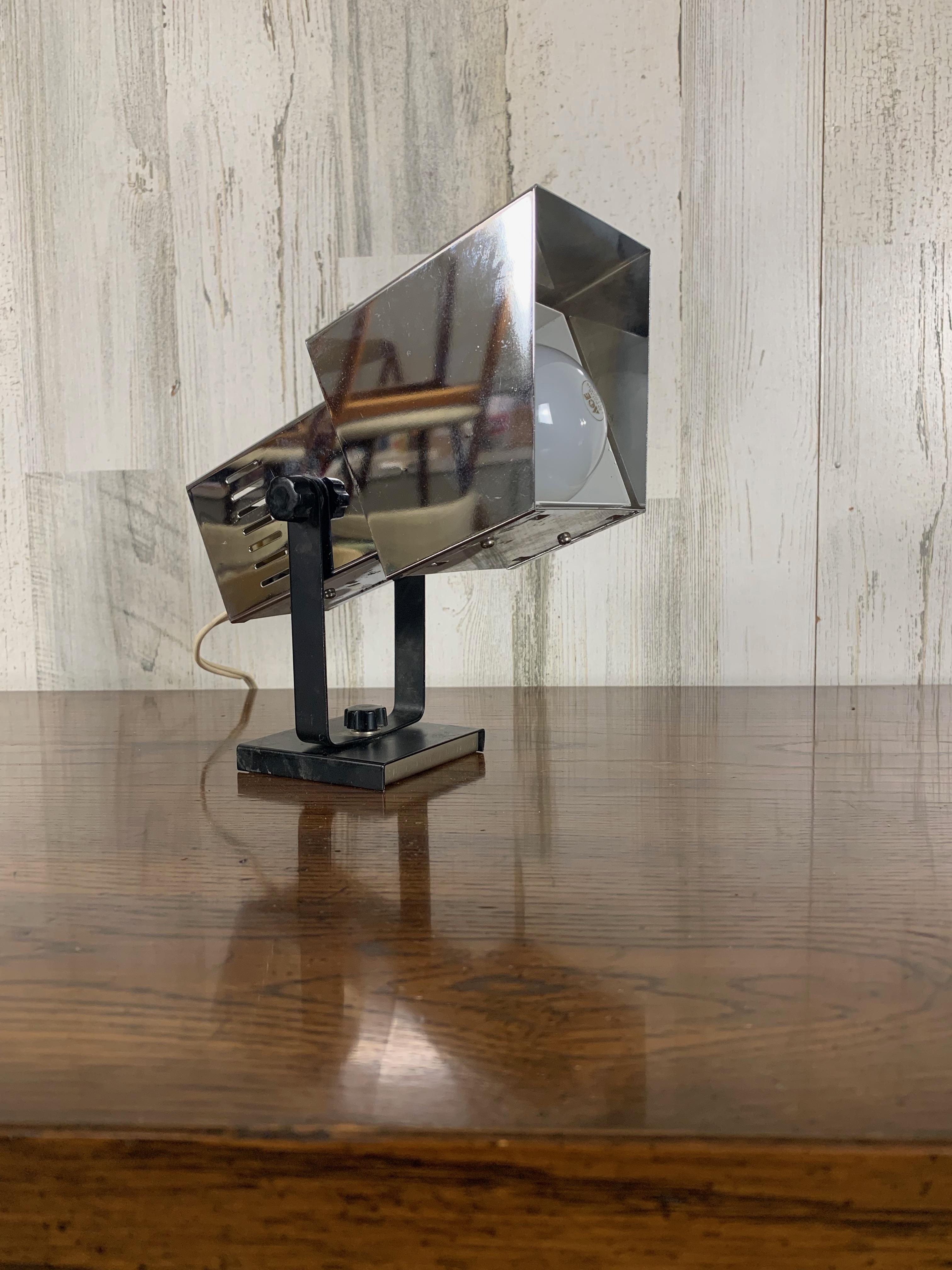 Hong Kong Chrome Cube Table Lamp / Sconce by Robert Sonneman For Sale