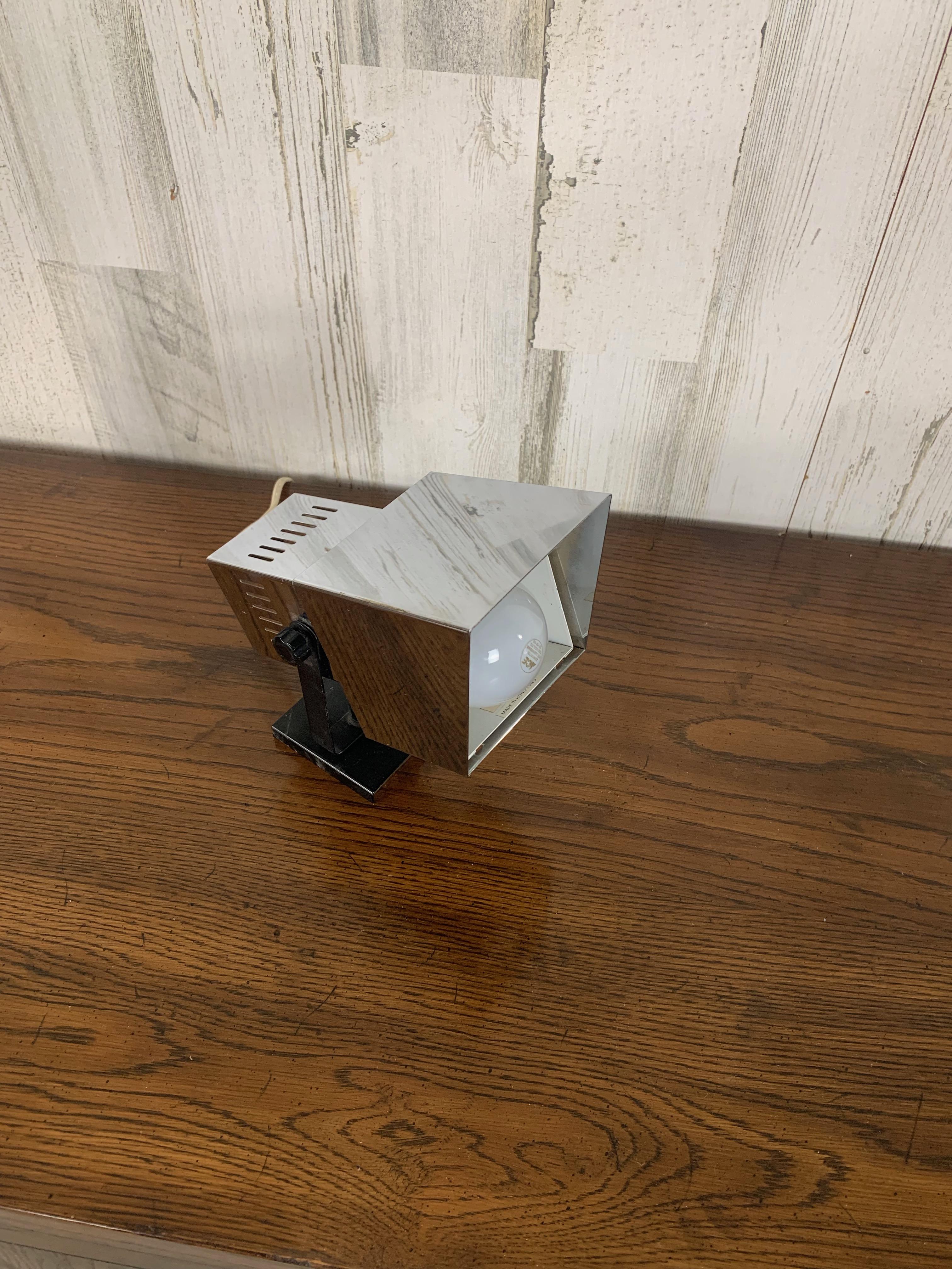 20th Century Chrome Cube Table Lamp / Sconce by Robert Sonneman For Sale