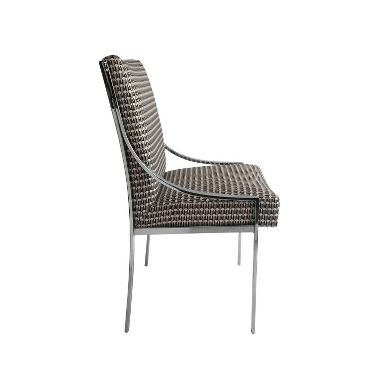 Chrome Curved Arm Dining Chair by Dillingham Manufacturing ...