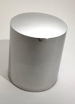 Chrome Cylinder Drum Side Table