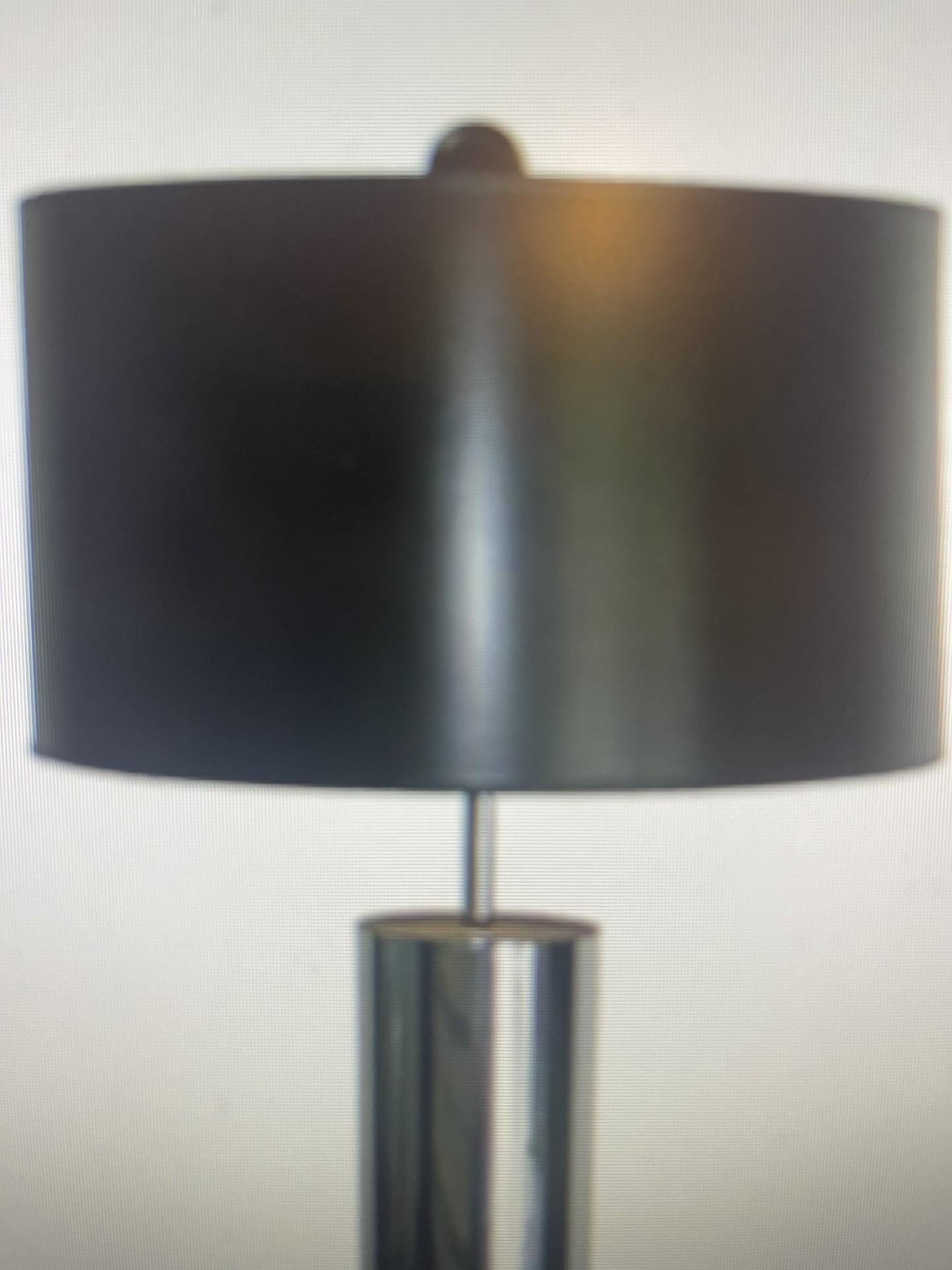  Chrome Cylinder Lamp 1980s A Trend returning. In Excellent Condition For Sale In Bellport, NY
