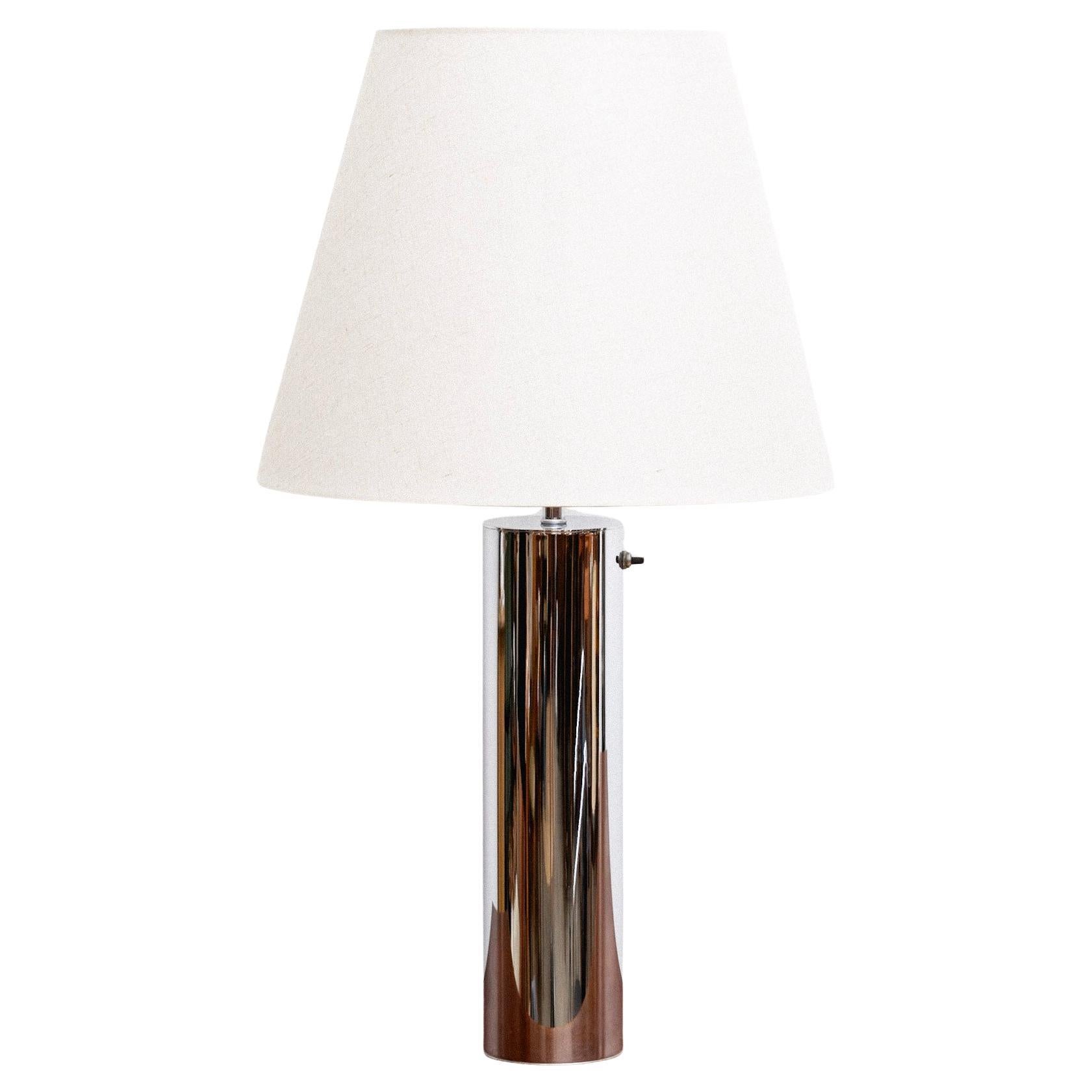 Chrome Cylinder Table Lamp by Von Nessen
