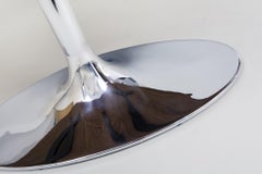 Chrome Czech Bauhaus Walnut Oval Table by Kovona, 1930s, High Gloss Lacquer