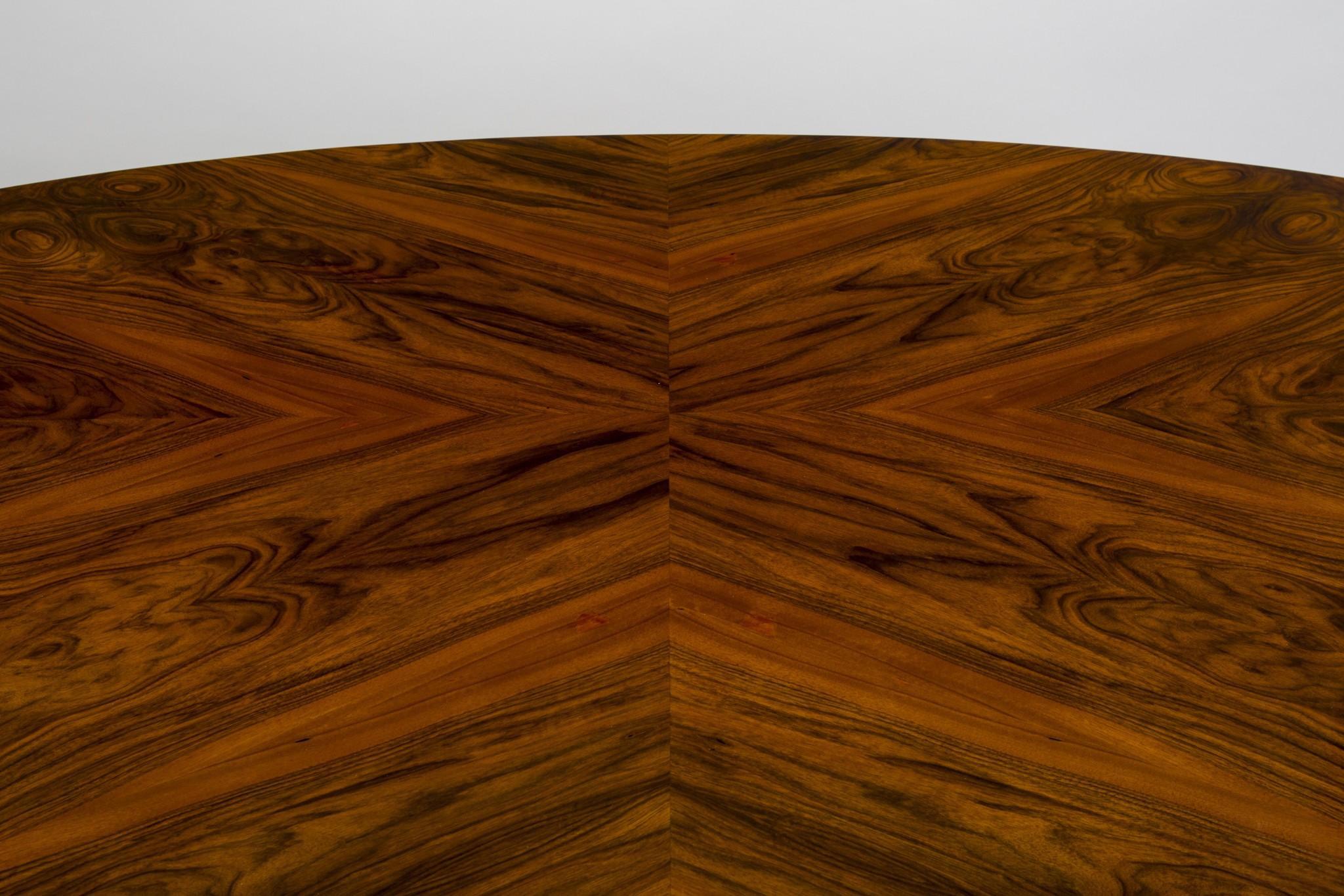 Chrome Czech Bauhaus Walnut Oval Table by Kovona, 1930s, High Gloss Lacquer In Good Condition In Horomerice, CZ