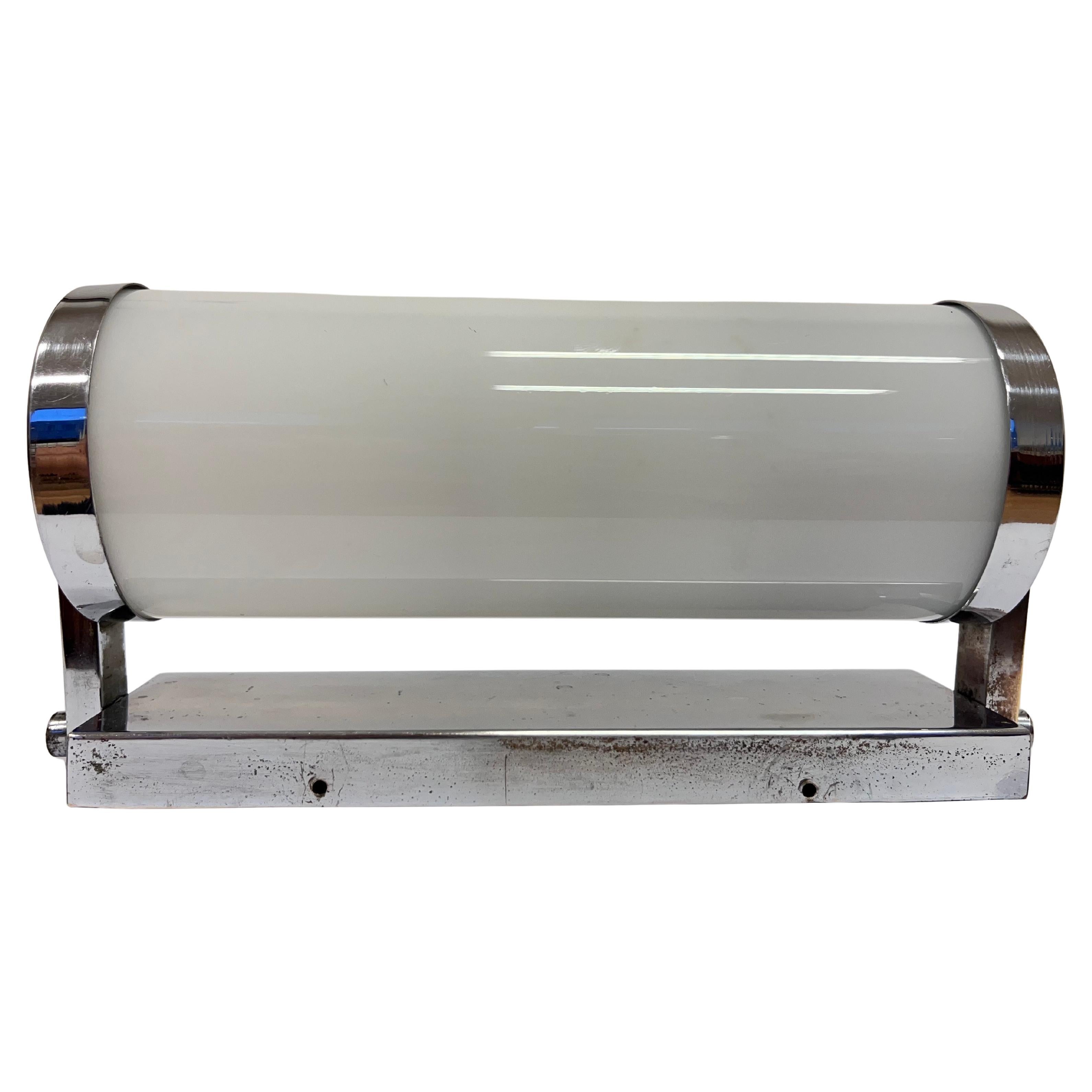 Chrome design Bauhaus Wall Lamp, 1930s - Czechoslovakia