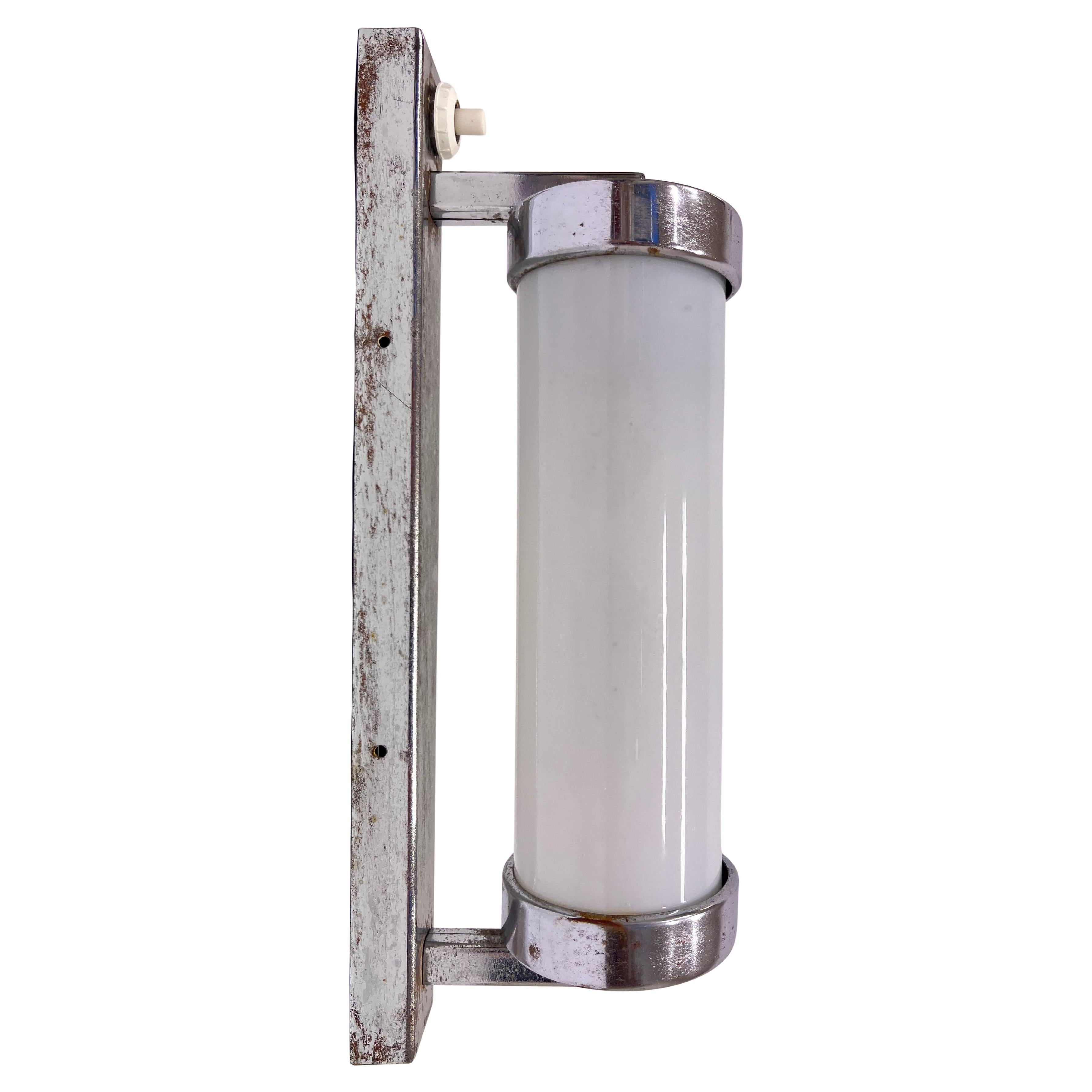 Chrome design Bauhaus Wall Lamp, 1930s - Czechoslovakia