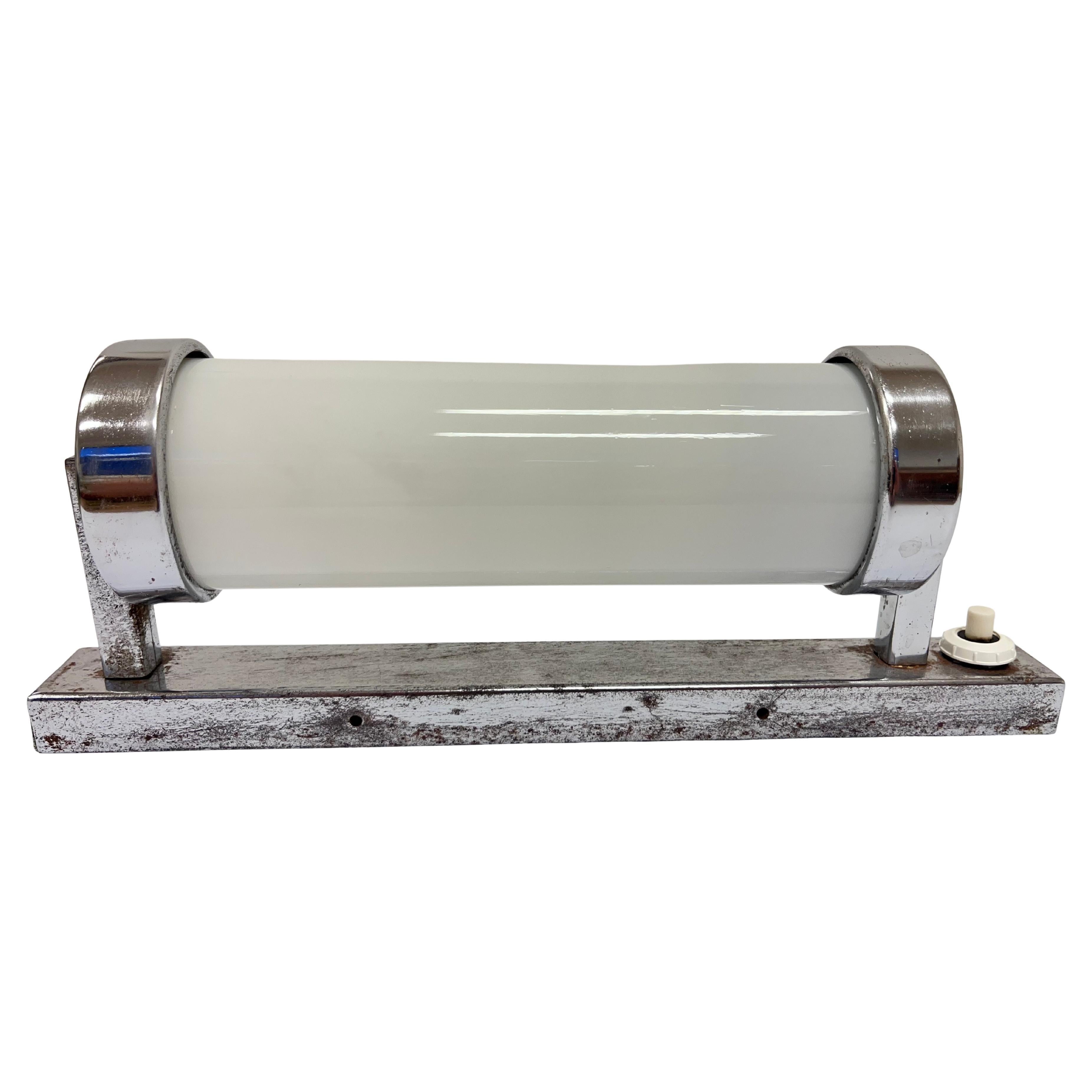 Chrome design Bauhaus Wall Lamp, 1930s - Czechoslovakia For Sale