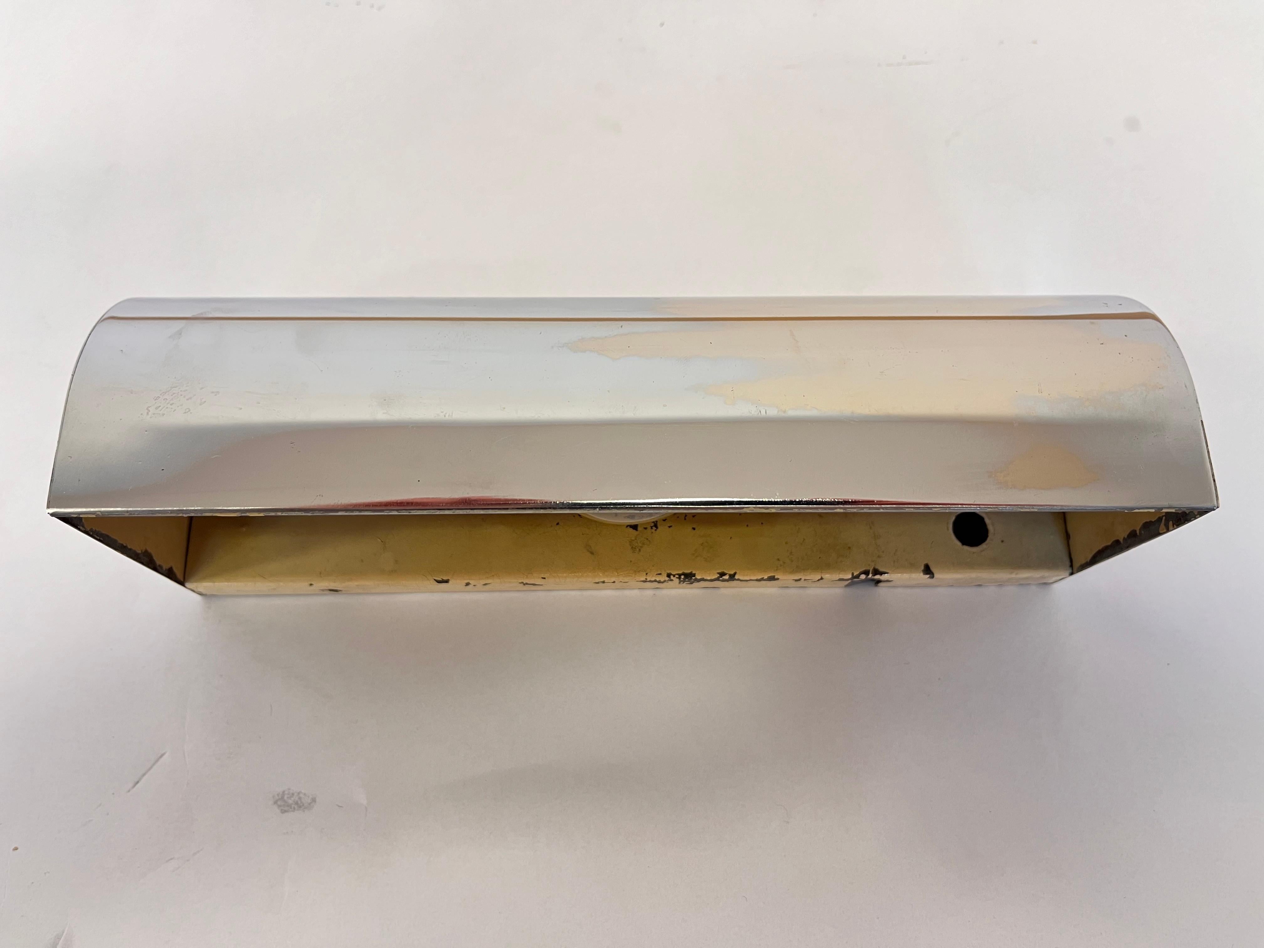 Lámpara de pared Bauhaus de diseño cromado de Napako, años 30 - Checoslovaquia Vidrio opalino en venta